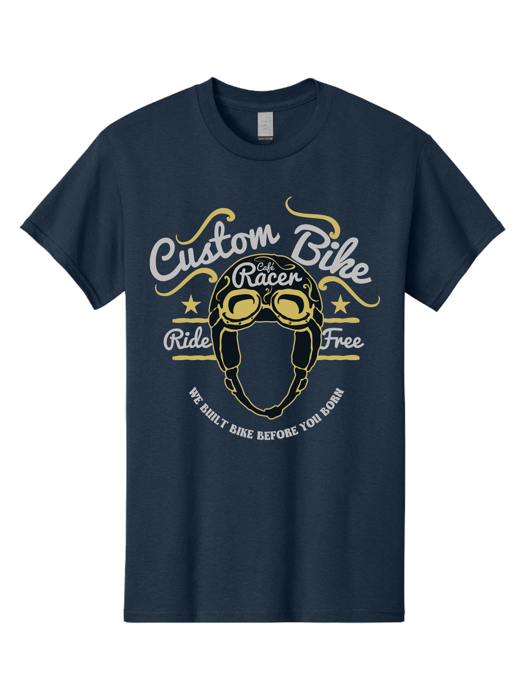 Custom Bike Men'S Graphic Tee, 100% Cotton, Comfortable Casual Summer Wear, Machine Washable, Custom Bike, Cafe Racer, Bicycle Helmet, Ride Free, Cycling Culture, Biker Lifestyle, Vintage Bike, Custom Motorcycle Aae222