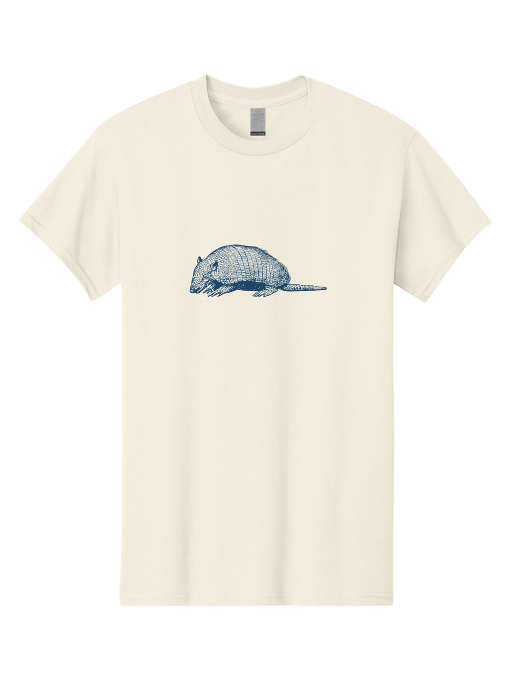 Desert Armadillo Men'S Graphic Tee, 100% Cotton, Comfortable Casual Summer Wear, Machine Washable, Armadillo, Wildlife Illustration, Detailed Artwork, Animal Portrait, Blue Line Art, Unique Texture, Armored Shell Aae231