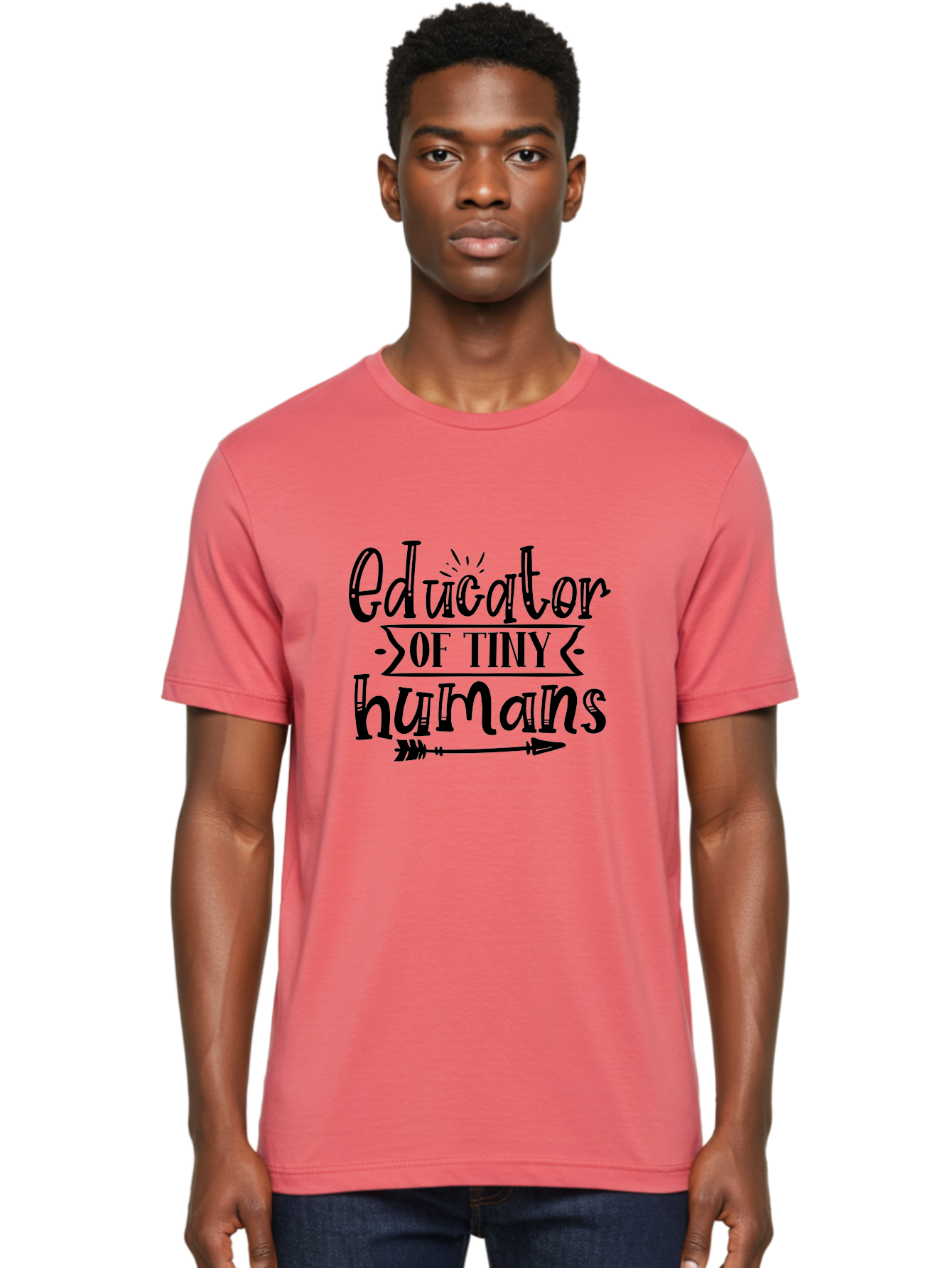 Educator Of Tiny Humans Men'S Graphic Tee, 100% Cotton, Comfortable Casual Summer Wear, Machine Washable, Teacher Quotes, Educators, Tiny Humans, Inspirational Quotes, Teaching Quotes, Motivational Quotes, Classroom Decor, Arrow Graphics, Aae253