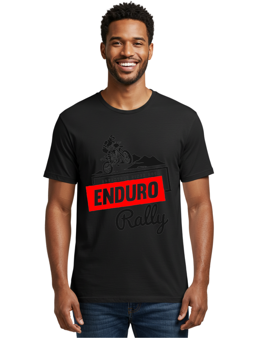 Enduro Rally Men'S Graphic Tee, 100% Cotton, Comfortable Casual Summer Wear, Machine Washable, Enduro Rally, Off-Road Adventure, Dirt Biking, Motorsports Event, Extreme Sports, Adventure Since 2010 Aae260