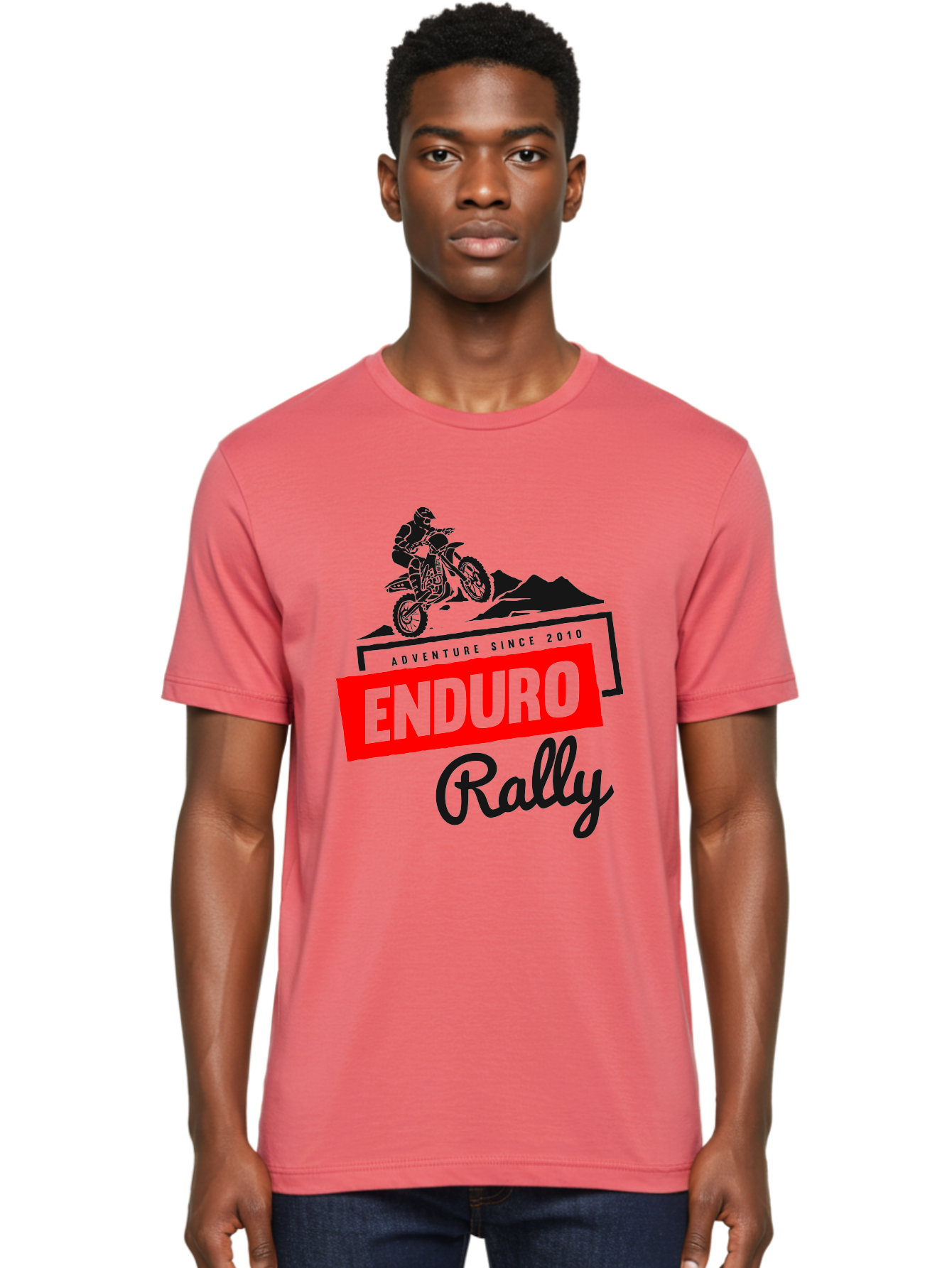Enduro Rally Men'S Graphic Tee, 100% Cotton, Comfortable Casual Summer Wear, Machine Washable, Enduro Rally, Off-Road Adventure, Dirt Biking, Motorsports Event, Extreme Sports, Adventure Since 2010 Aae260