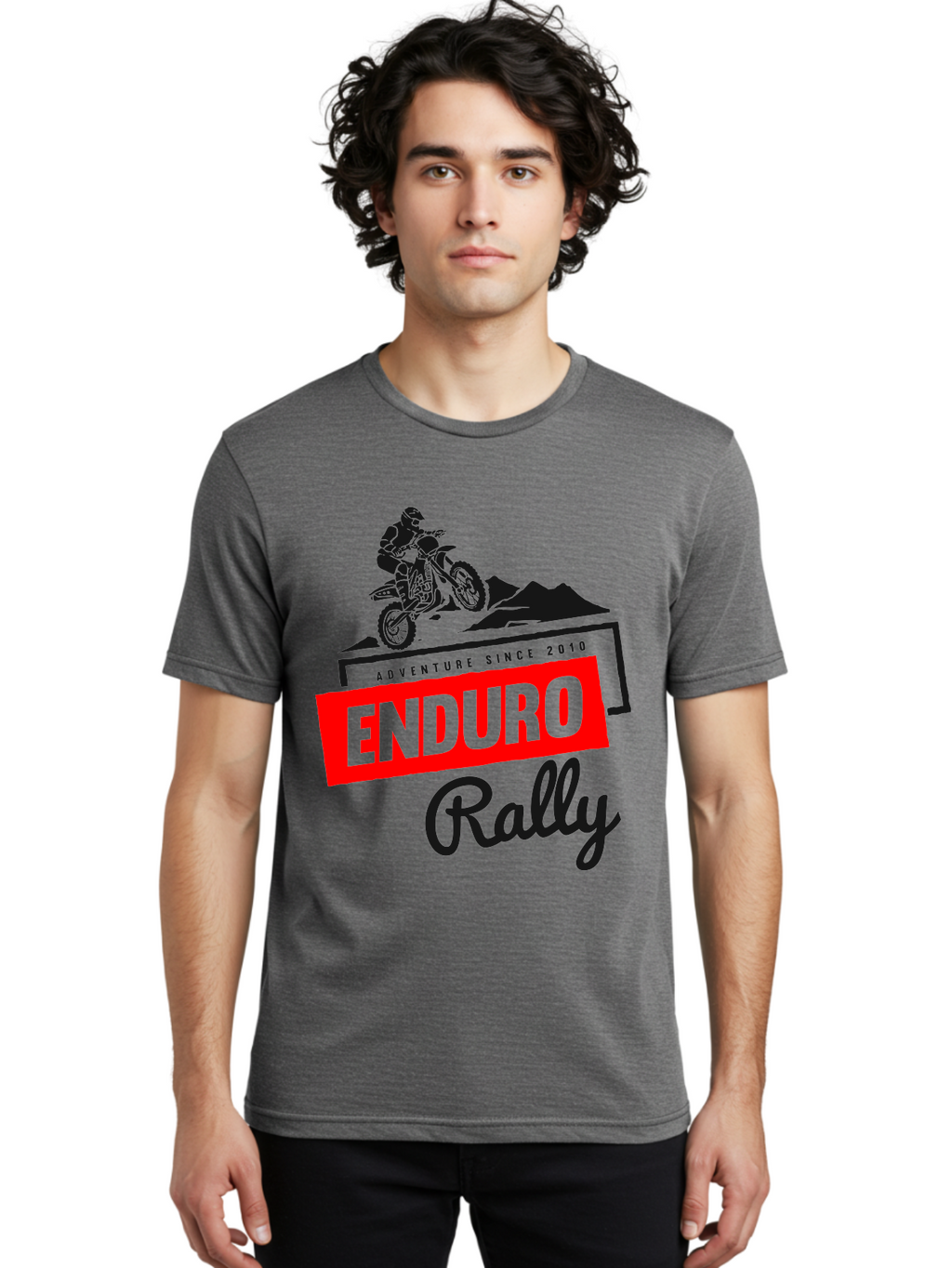 Enduro Rally Men'S Graphic Tee, 100% Cotton, Comfortable Casual Summer Wear, Machine Washable, Enduro Rally, Off-Road Adventure, Dirt Biking, Motorsports Event, Extreme Sports, Adventure Since 2010 Aae260