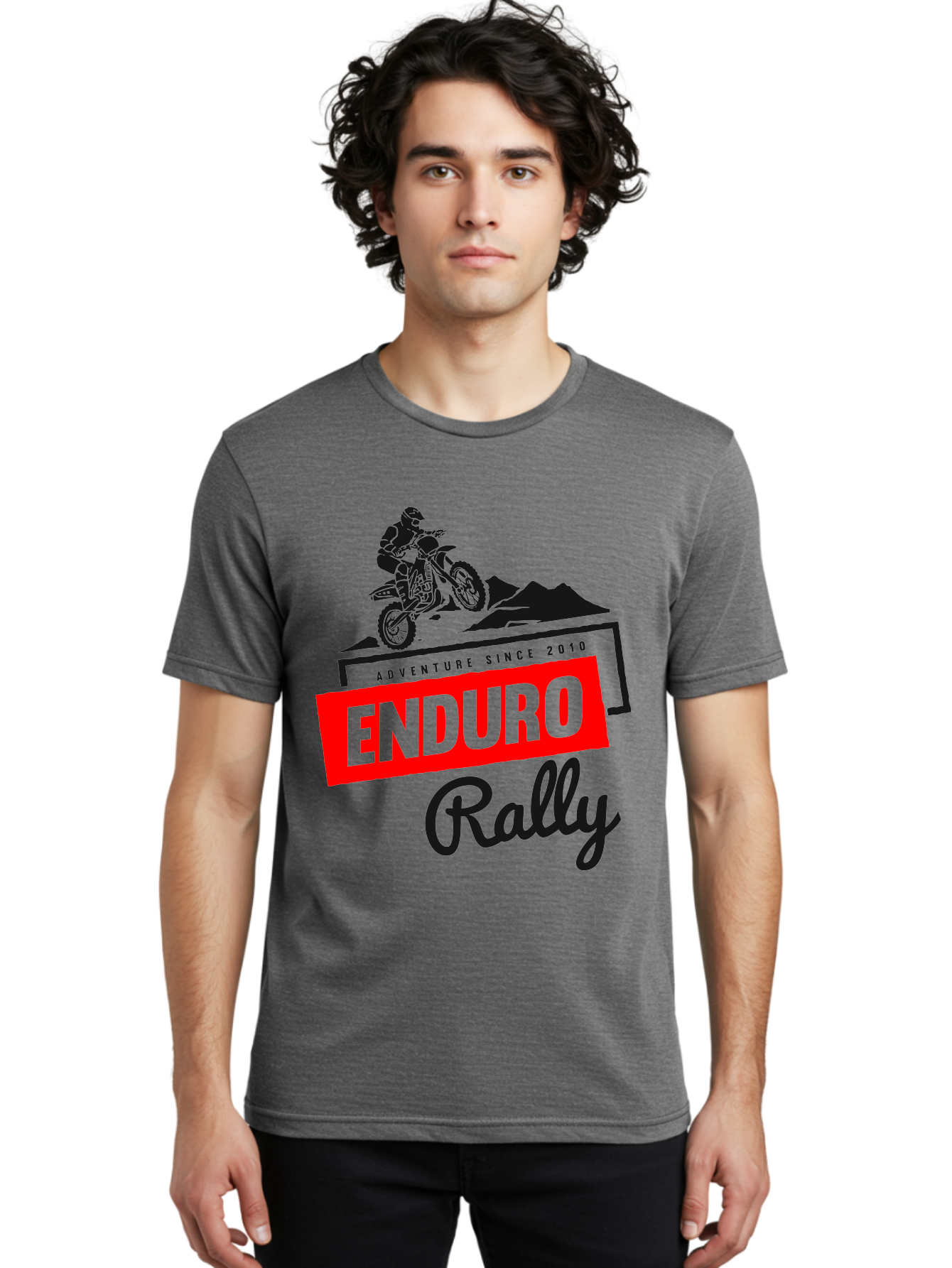 Enduro Rally Men'S Graphic Tee, 100% Cotton, Comfortable Casual Summer Wear, Machine Washable, Enduro Rally, Off-Road Adventure, Dirt Biking, Motorsports Event, Extreme Sports, Adventure Since 2010 Aae260