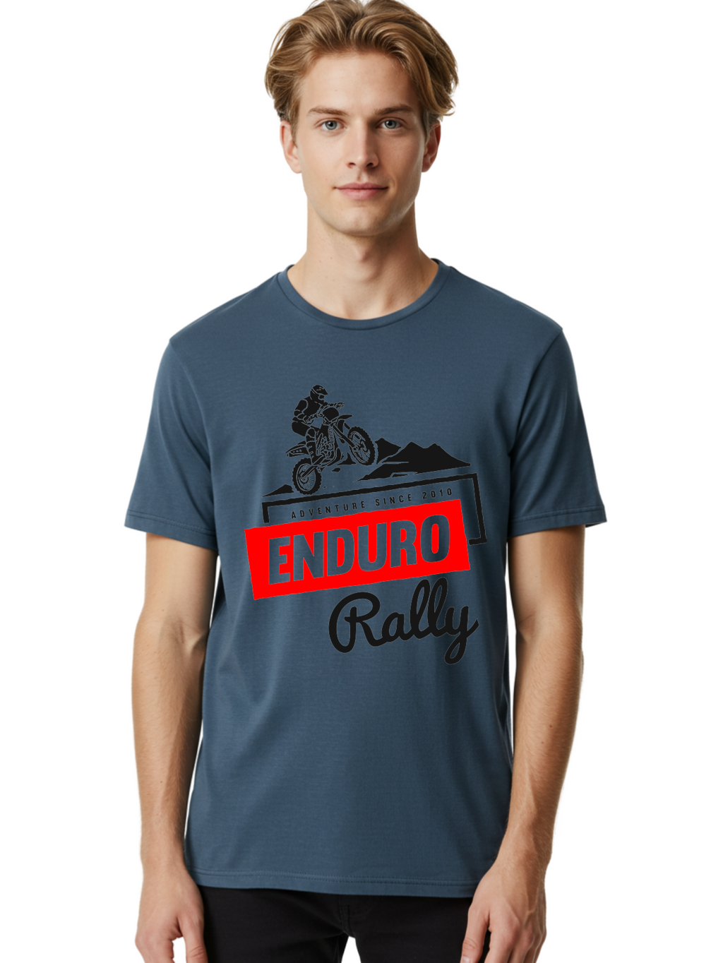 Enduro Rally Men'S Graphic Tee, 100% Cotton, Comfortable Casual Summer Wear, Machine Washable, Enduro Rally, Off-Road Adventure, Dirt Biking, Motorsports Event, Extreme Sports, Adventure Since 2010 Aae260