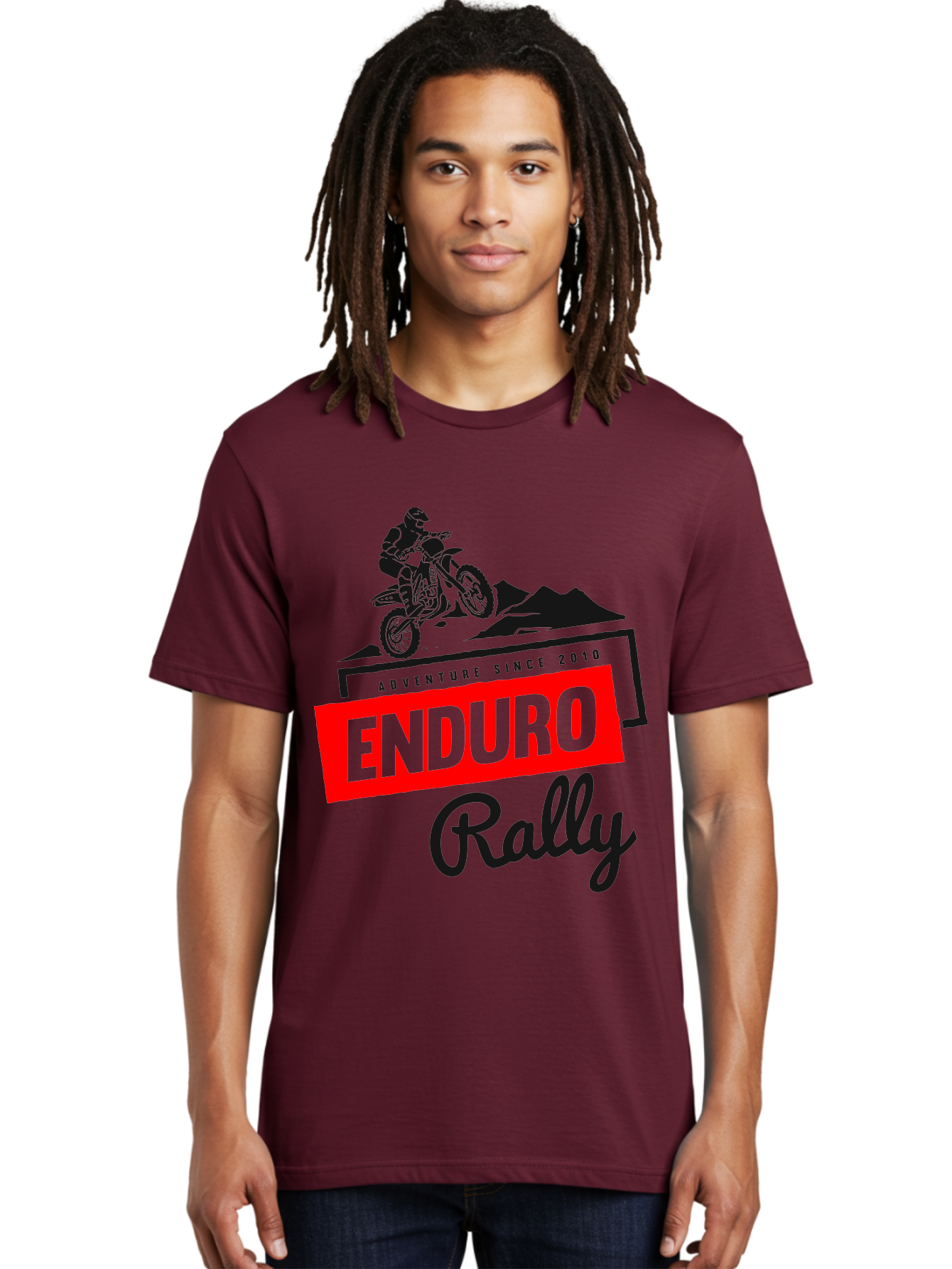 Enduro Rally Men'S Graphic Tee, 100% Cotton, Comfortable Casual Summer Wear, Machine Washable, Enduro Rally, Off-Road Adventure, Dirt Biking, Motorsports Event, Extreme Sports, Adventure Since 2010 Aae260