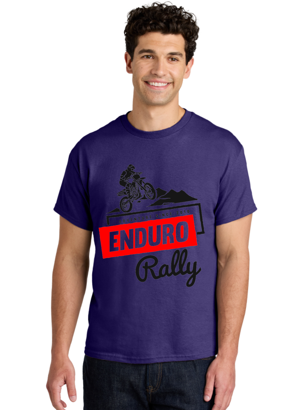 Enduro Rally Men'S Graphic Tee, 100% Cotton, Comfortable Casual Summer Wear, Machine Washable, Enduro Rally, Off-Road Adventure, Dirt Biking, Motorsports Event, Extreme Sports, Adventure Since 2010 Aae260