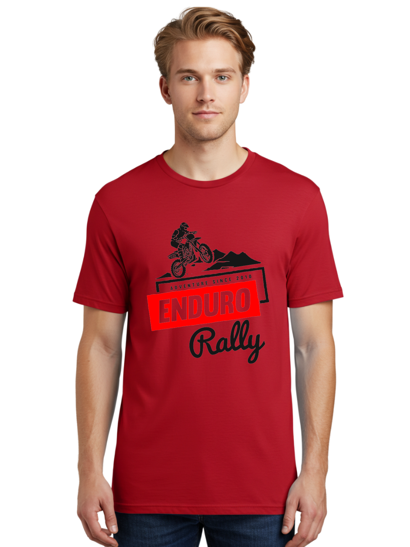 Enduro Rally Men'S Graphic Tee, 100% Cotton, Comfortable Casual Summer Wear, Machine Washable, Enduro Rally, Off-Road Adventure, Dirt Biking, Motorsports Event, Extreme Sports, Adventure Since 2010 Aae260