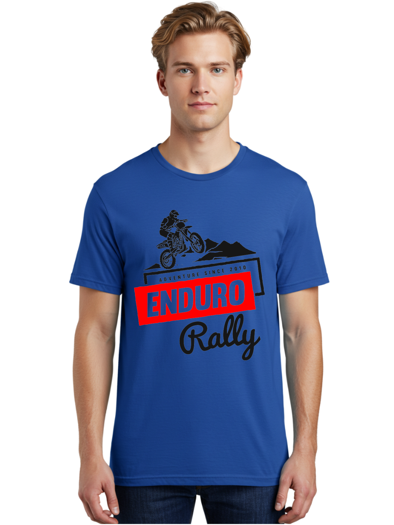Enduro Rally Men'S Graphic Tee, 100% Cotton, Comfortable Casual Summer Wear, Machine Washable, Enduro Rally, Off-Road Adventure, Dirt Biking, Motorsports Event, Extreme Sports, Adventure Since 2010 Aae260