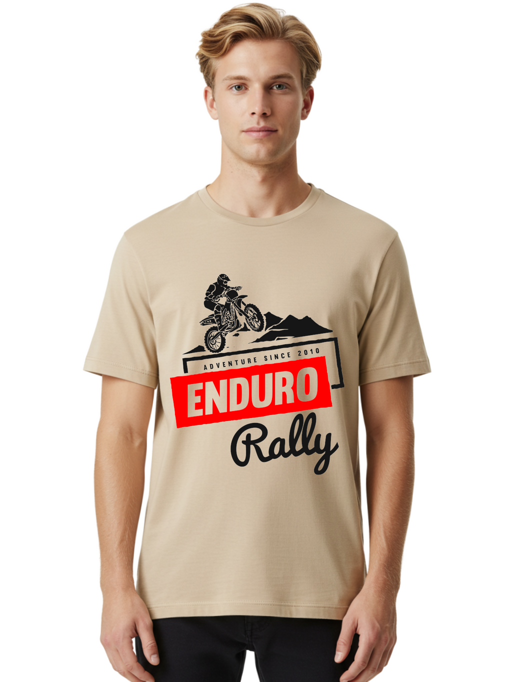 Enduro Rally Men'S Graphic Tee, 100% Cotton, Comfortable Casual Summer Wear, Machine Washable, Enduro Rally, Off-Road Adventure, Dirt Biking, Motorsports Event, Extreme Sports, Adventure Since 2010 Aae260