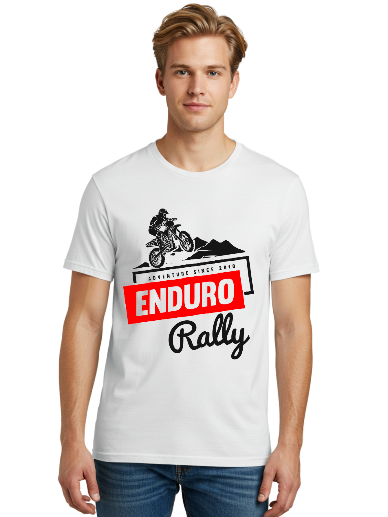 Enduro Rally Men'S Graphic Tee, 100% Cotton, Comfortable Casual Summer Wear, Machine Washable, Enduro Rally, Off-Road Adventure, Dirt Biking, Motorsports Event, Extreme Sports, Adventure Since 2010 Aae260