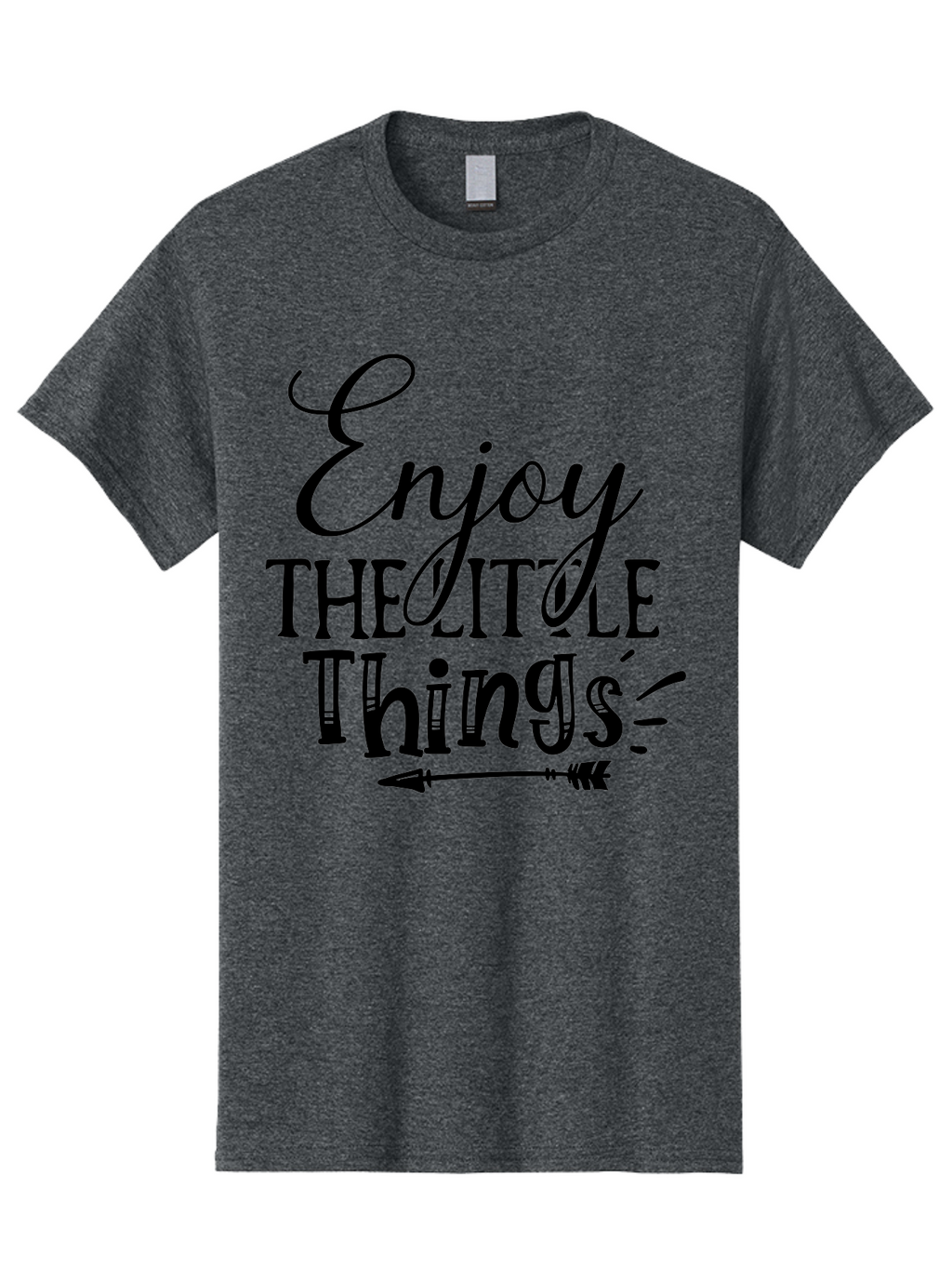 Enjoy The Little Things Men'S Graphic Tee, 100% Cotton, Comfortable Casual Summer Wear, Machine Washable, Inspirational Quote, Motivational Phrase, Positive Message, Enjoy The Little Things, Happiness, Mindfulness, Gratitude, Simple Living, Aae261