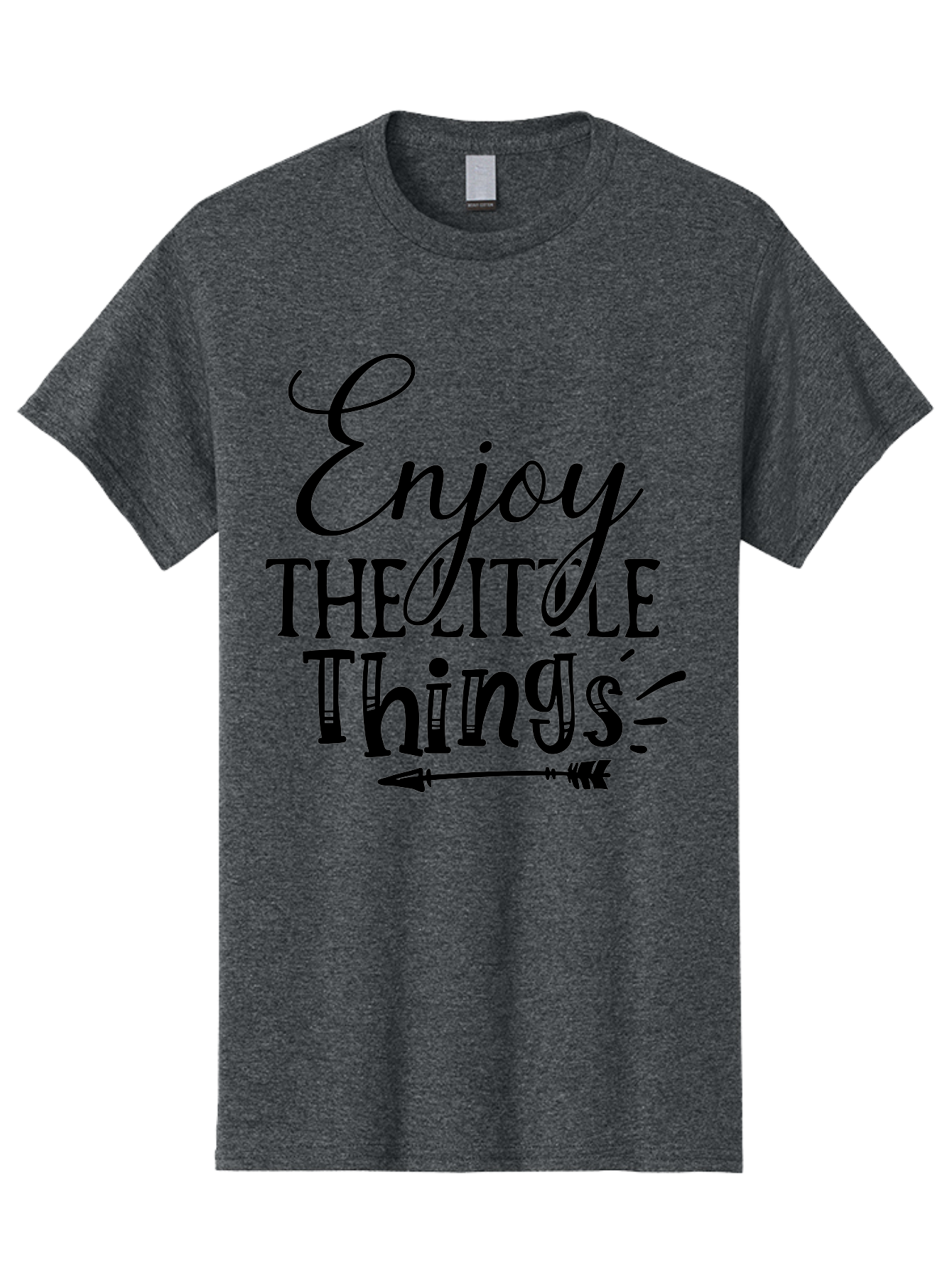Enjoy The Little Things Men'S Graphic Tee, 100% Cotton, Comfortable Casual Summer Wear, Machine Washable, Inspirational Quote, Motivational Phrase, Positive Message, Enjoy The Little Things, Happiness, Mindfulness, Gratitude, Simple Living, Aae261