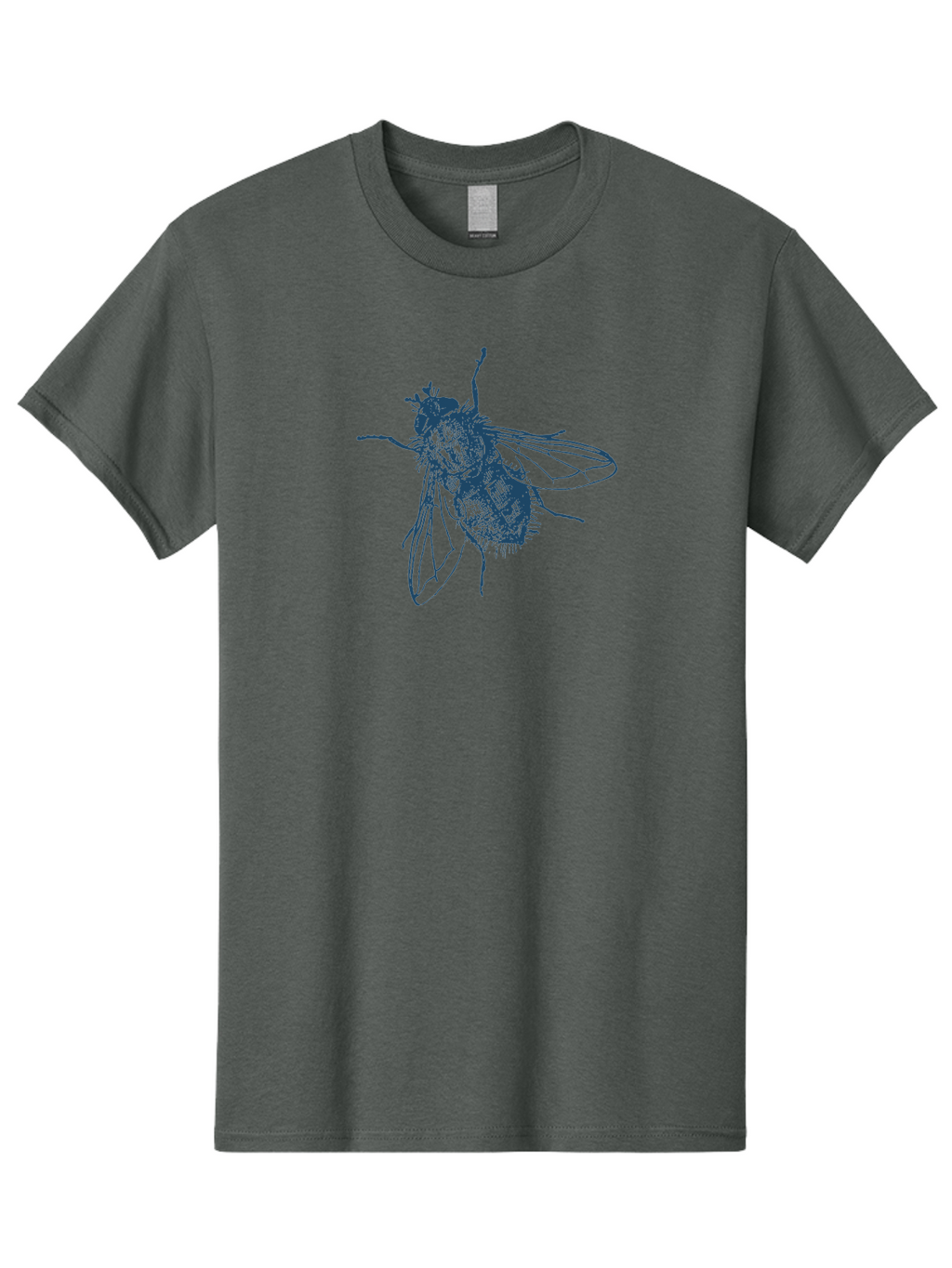Eyefly Men'S Graphic Tee, 100% Cotton, Comfortable Casual Summer Wear, Machine Washable, Fly Illustration, Insect Art, Detailed Drawing, Blue Fly, Wildlife Graphic, Entomology Illustration, Insect Wings, Fly Close-Up, Insect Texture, Aae269