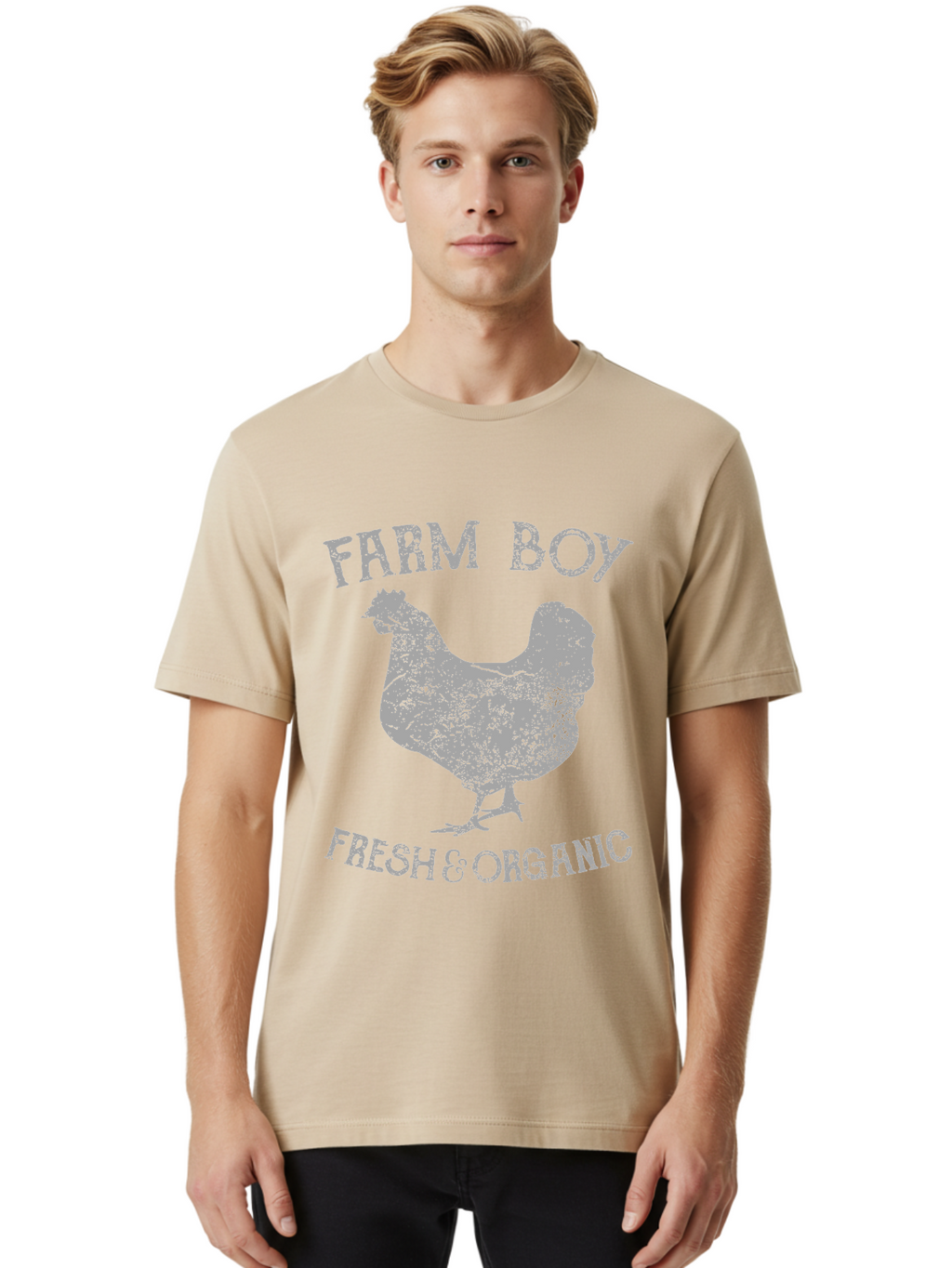 Farm Boy 2 -Men Men'S Graphic Tee, 100% Cotton, Comfortable Casual Summer Wear, Machine Washable, Farm Fresh Eggs, Organic Chicken, Farm Boy, Farm Fresh Produce, Free Range Chicken, Organic Farming, Farm To Table Aae277