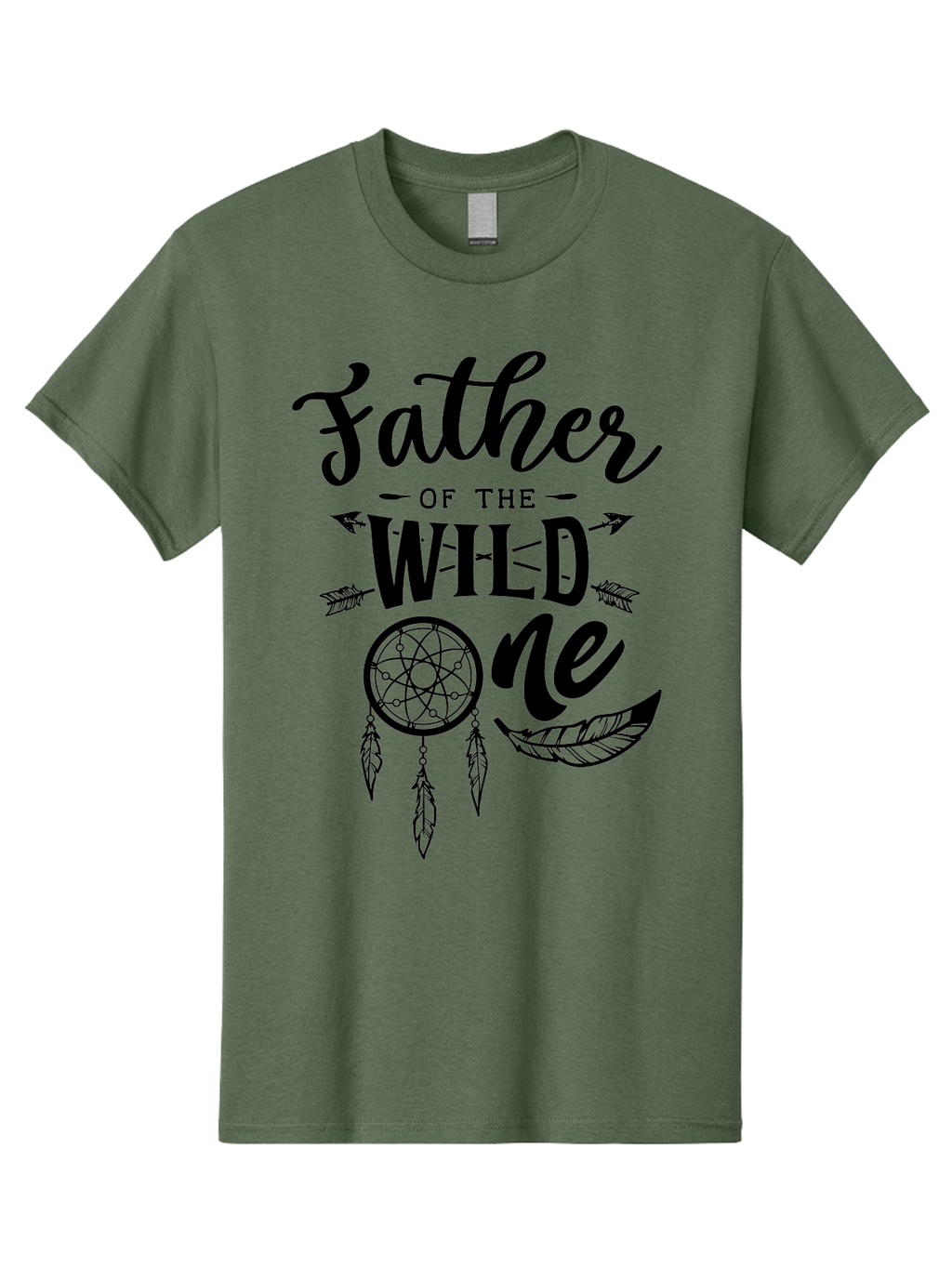 Father Of The Wild One Men'S Graphic Tee, 100% Cotton, Comfortable Casual Summer Wear, Machine Washable, Father'S Day Gift, Wild Child, Dreamcatcher, Bohemian Style, Tribal Design, Feathers, Arrows, Father Of The Wild One Aae279