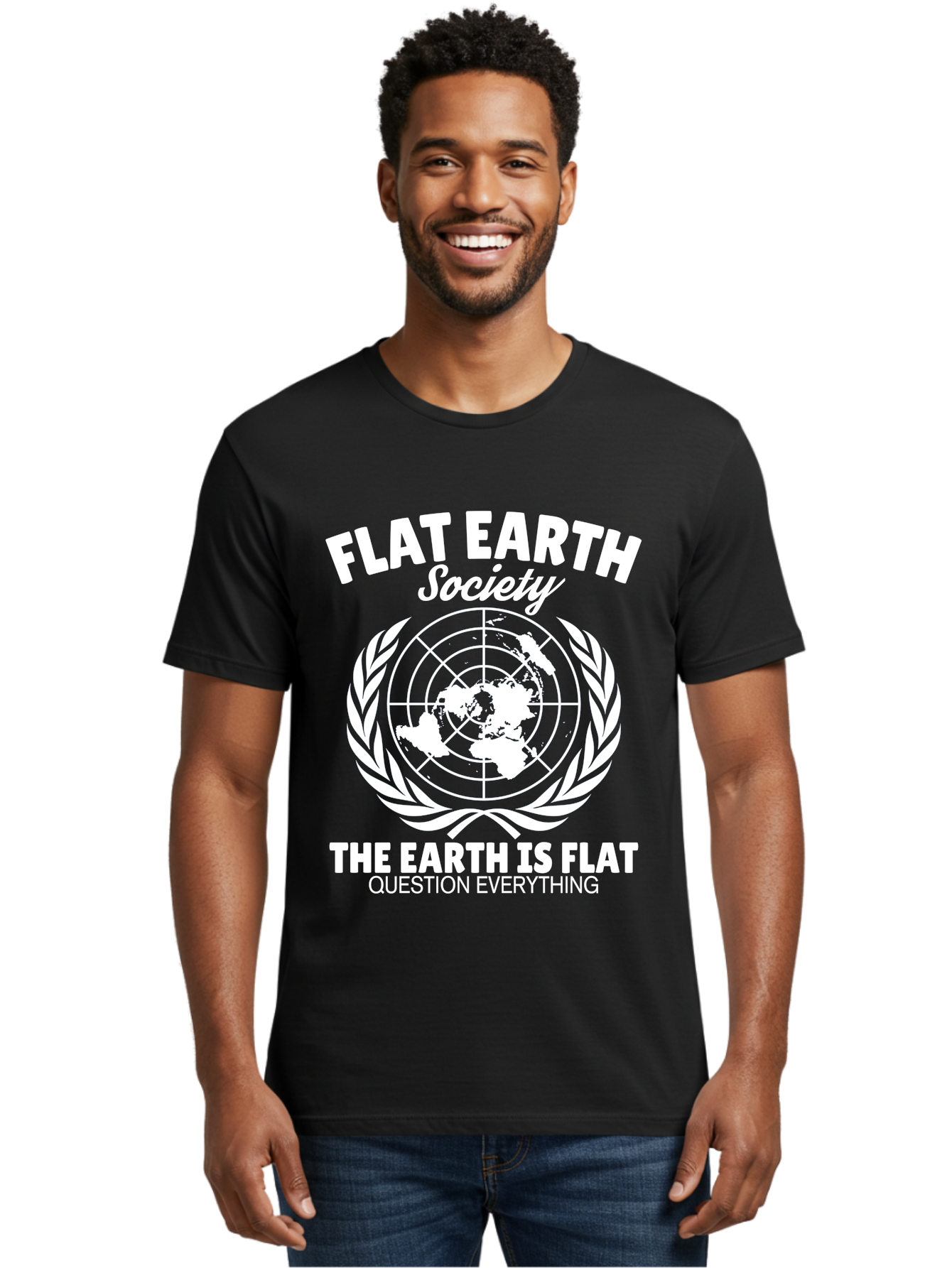 Flat Earth Society -Men Men'S Graphic Tee, 100% Cotton, Comfortable Casual Summer Wear, Machine Washable, Flat Earth Theory, Conspiracy, Alternative Facts, Earth Is Flat, Question Everything Aae282