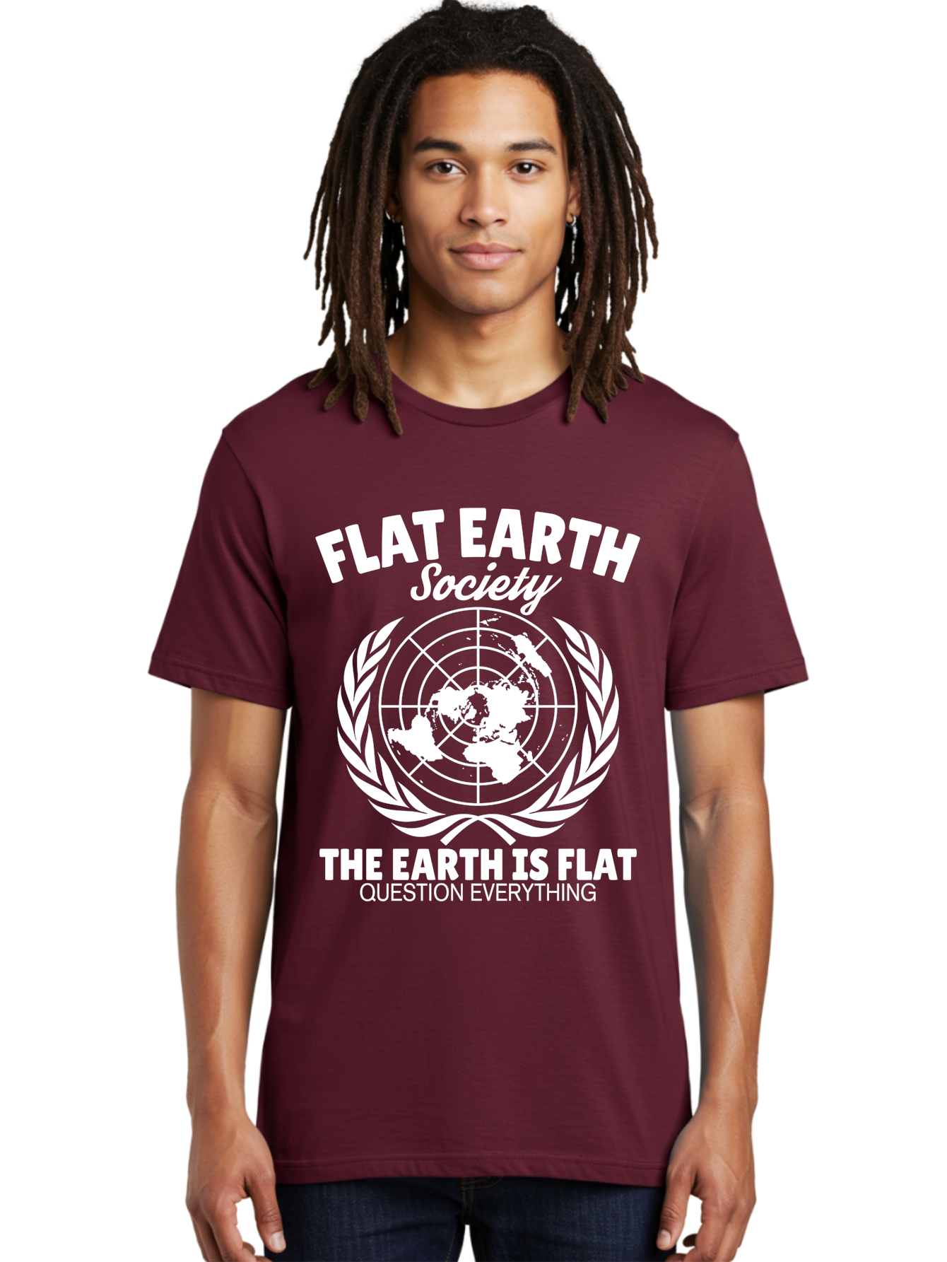 Flat Earth Society -Men Men'S Graphic Tee, 100% Cotton, Comfortable Casual Summer Wear, Machine Washable, Flat Earth Theory, Conspiracy, Alternative Facts, Earth Is Flat, Question Everything Aae282