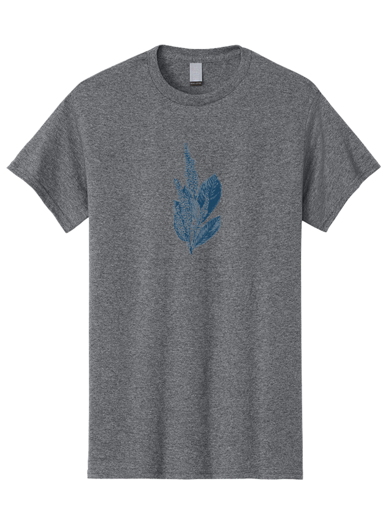 Flower-Petals Men'S Graphic Tee, 100% Cotton, Comfortable Casual Summer Wear, Machine Washable, Lactuca Virosa, Medicinal Plants, Botanical Illustration, Blue Flowers, Leaves, Herbalism, Wild Lettuce Aae286