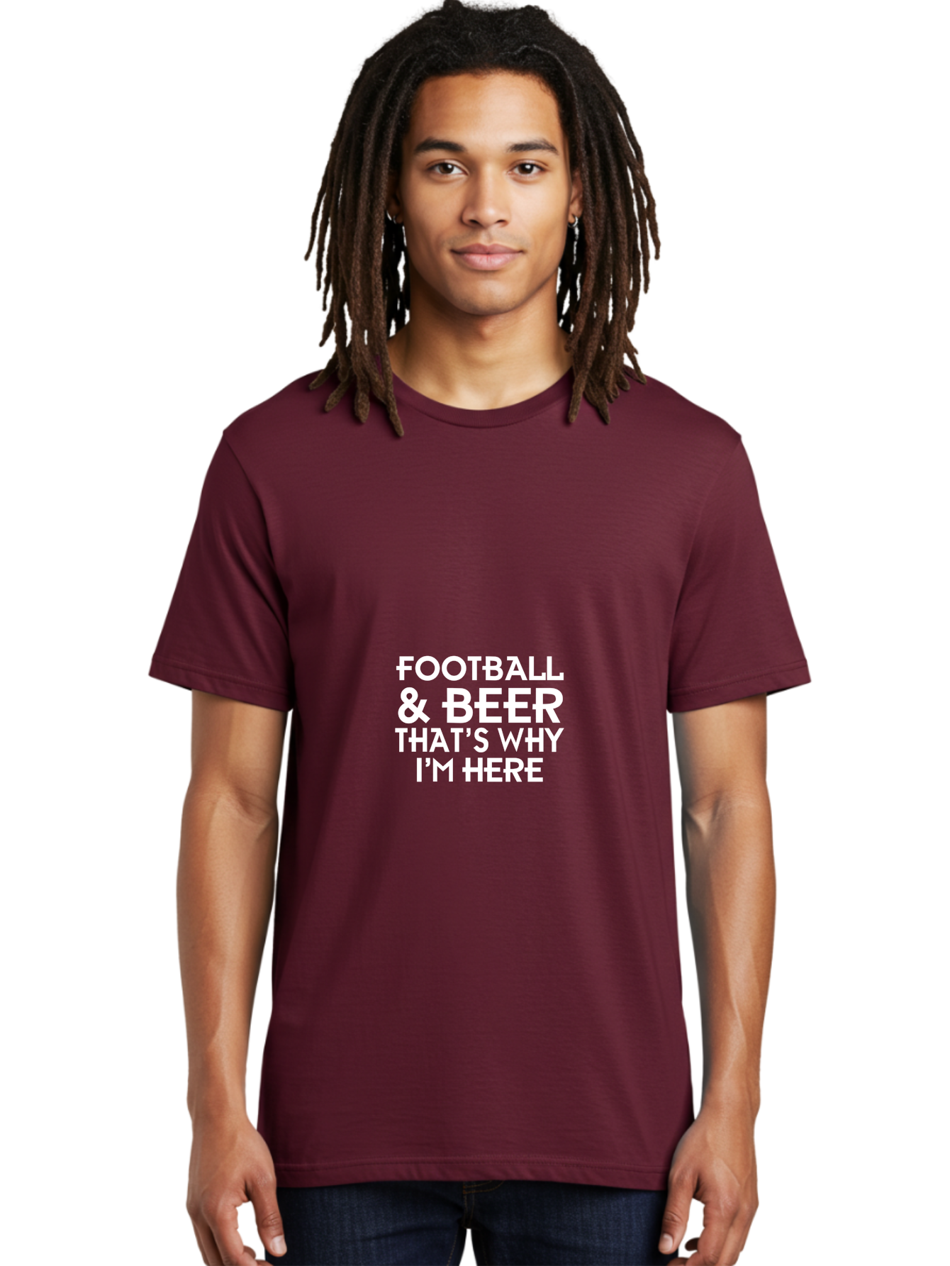 Football & Beer Men'S Graphic Tee, 100% Cotton, Comfortable Casual Summer Wear, Machine Washable, Football And Beer, Sports Fan, Beer Enthusiast, Game Day, Football Season, Beer Lover, Sports Culture, Tailgating Party Aae289