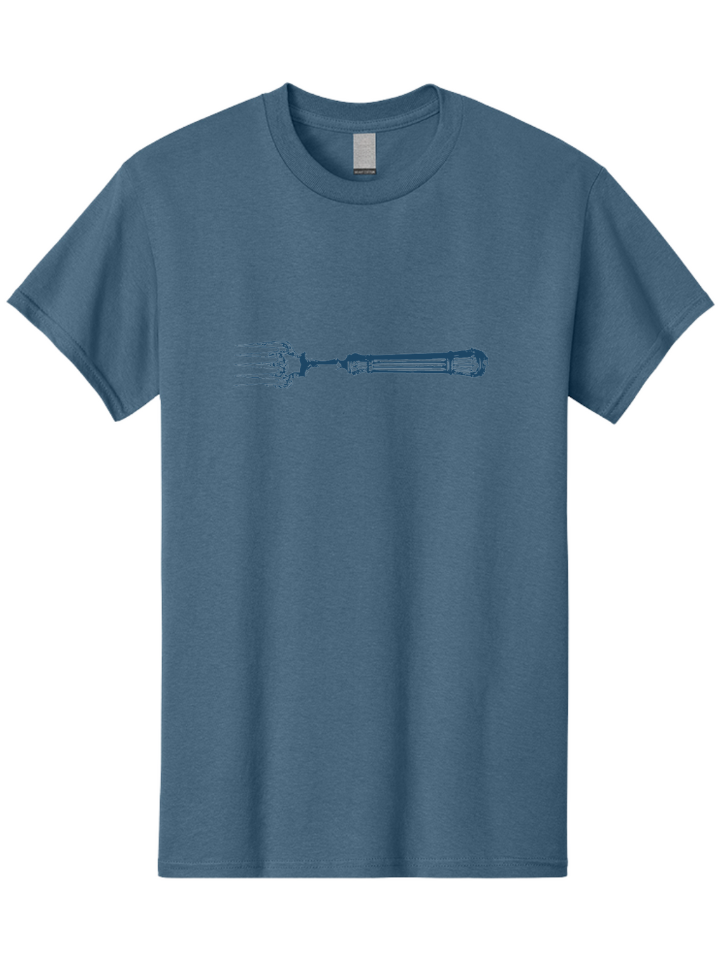Fork Men'S Graphic Tee, 100% Cotton, Comfortable Casual Summer Wear, Machine Washable, Blue Fork, Dinnerware, Dining Utensils, Silverware, Table Setting, Eating Utensils, Cutlery, Restaurant Supplies Aae295