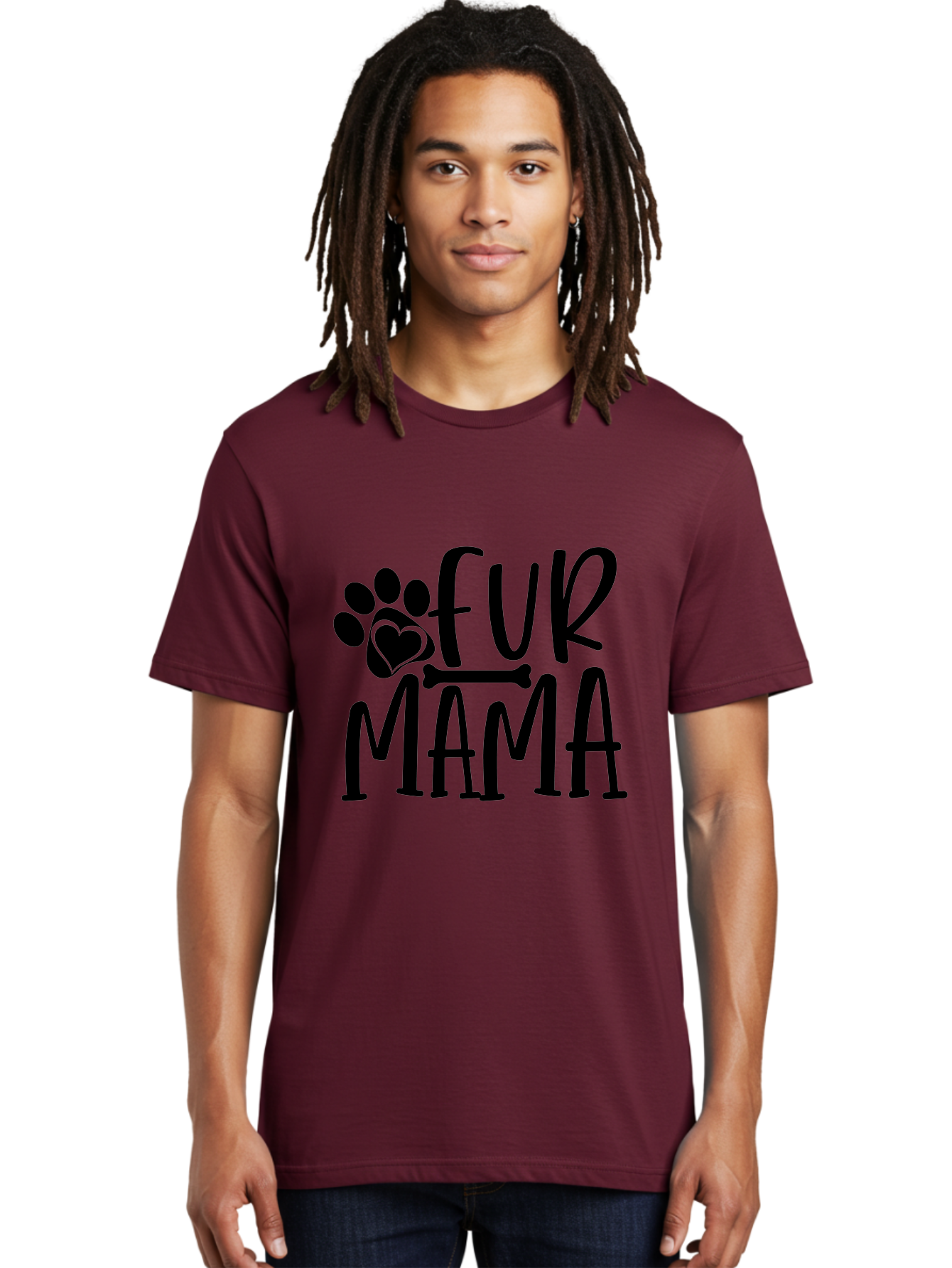 Fur Mama Men'S Graphic Tee, 100% Cotton, Comfortable Casual Summer Wear, Machine Washable, Fur Mama, Dog Mom, Pet Lovers, Dog Lovers, Animal Lovers, Dog Parents, Pet Parents, Dog Owners Aae297