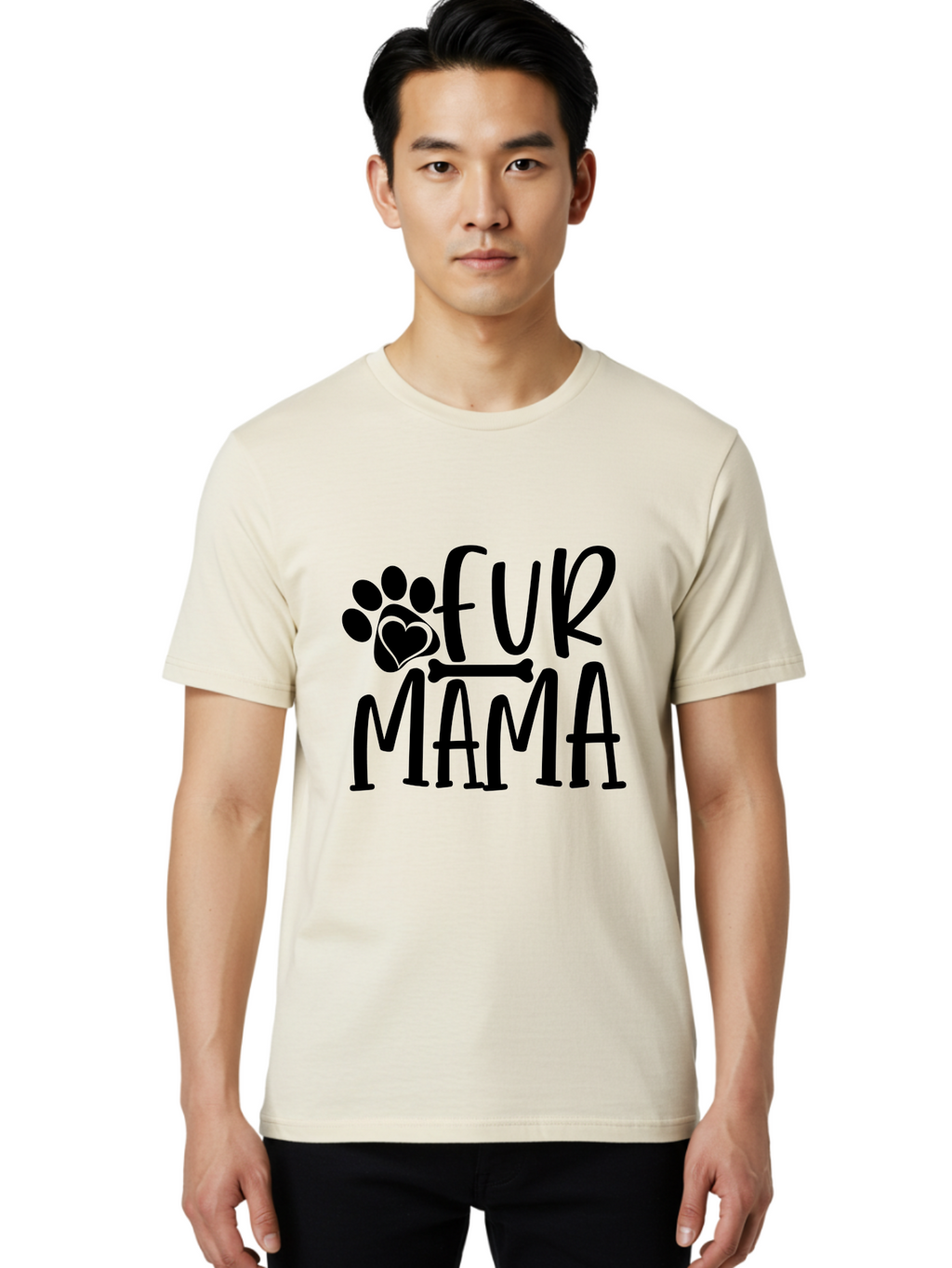 Fur Mama Men'S Graphic Tee, 100% Cotton, Comfortable Casual Summer Wear, Machine Washable, Fur Mama, Dog Mom, Pet Lovers, Dog Lovers, Animal Lovers, Dog Parents, Pet Parents, Dog Owners Aae297