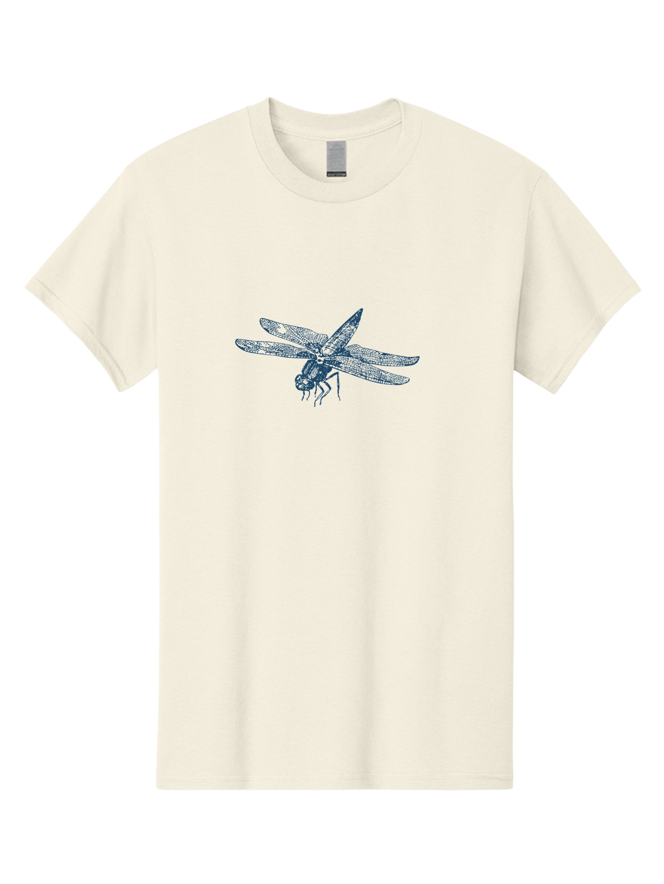 Insect-Flying Men'S Graphic Tee, 100% Cotton, Comfortable Casual Summer Wear, Machine Washable, Dragonfly, Insect Art, Blue Illustration, Nature Design, Wildlife Graphic, Insect Wings, Detailed Drawing, Entomology Art Aae402