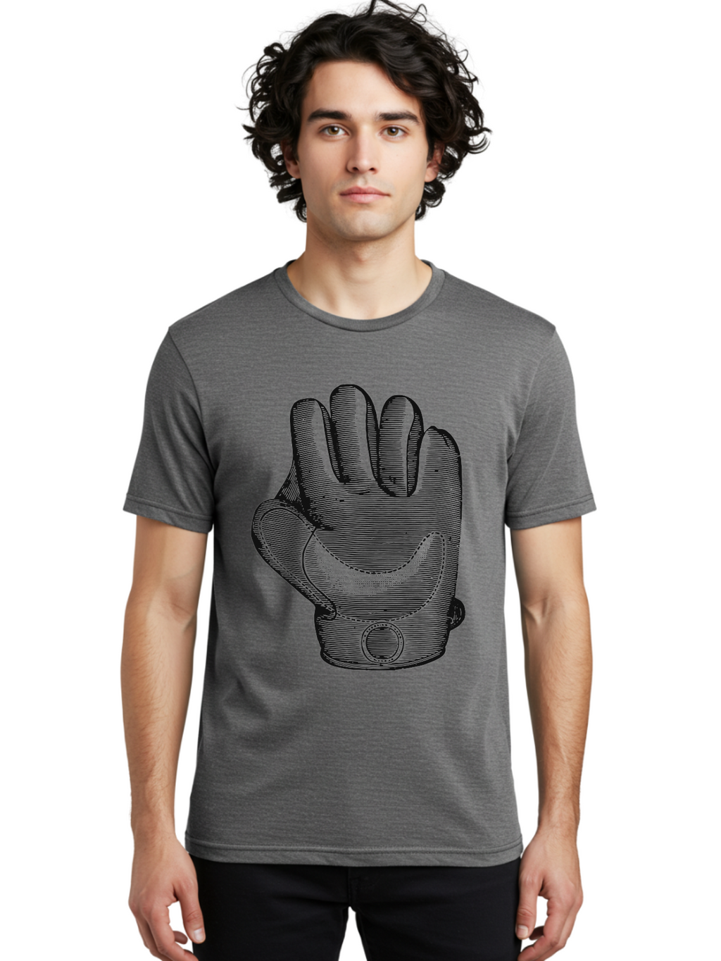 Iron Grip Men'S Graphic Tee, 100% Cotton, Comfortable Casual Summer Wear, Machine Washable, Motorcycle Glove, Protective Gear, Racing Equipment, Safety Accessory, Bike Glove, Glove Design, Stitched Details, Rugged Style, Men'S Fashion Aae405