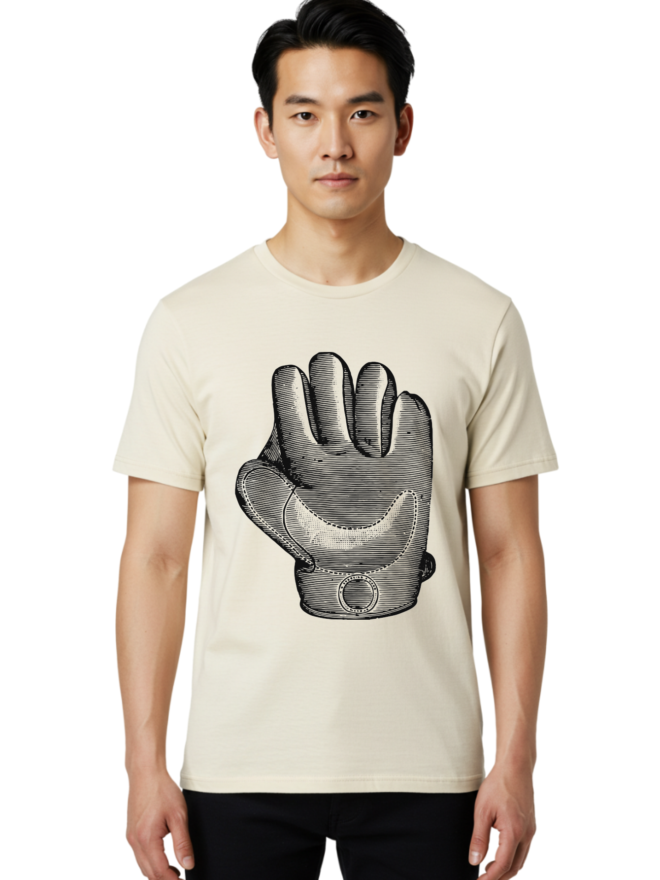 Iron Grip Men'S Graphic Tee, 100% Cotton, Comfortable Casual Summer Wear, Machine Washable, Motorcycle Glove, Protective Gear, Racing Equipment, Safety Accessory, Bike Glove, Glove Design, Stitched Details, Rugged Style, Men'S Fashion Aae405