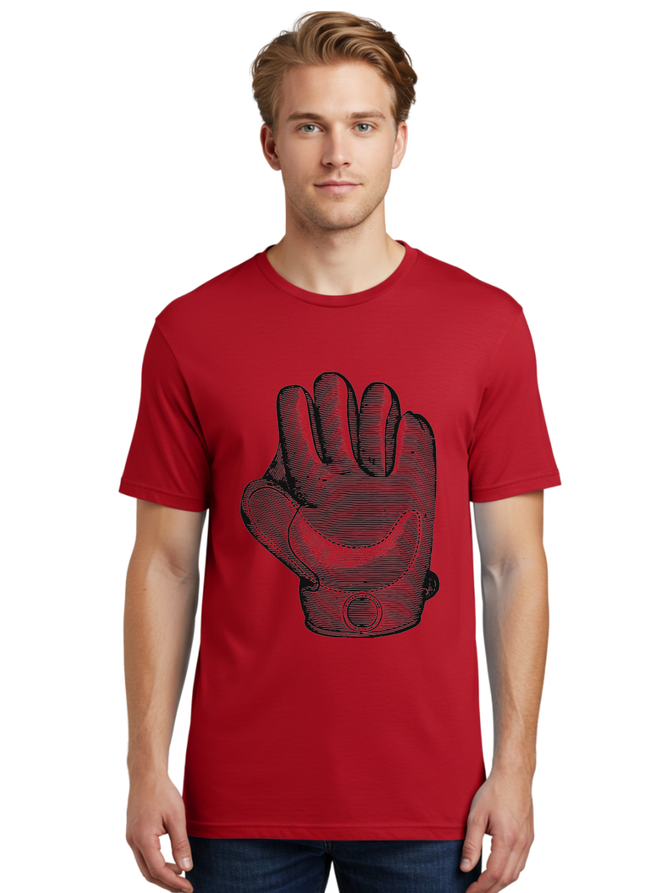 Iron Grip Men'S Graphic Tee, 100% Cotton, Comfortable Casual Summer Wear, Machine Washable, Motorcycle Glove, Protective Gear, Racing Equipment, Safety Accessory, Bike Glove, Glove Design, Stitched Details, Rugged Style, Men'S Fashion Aae405
