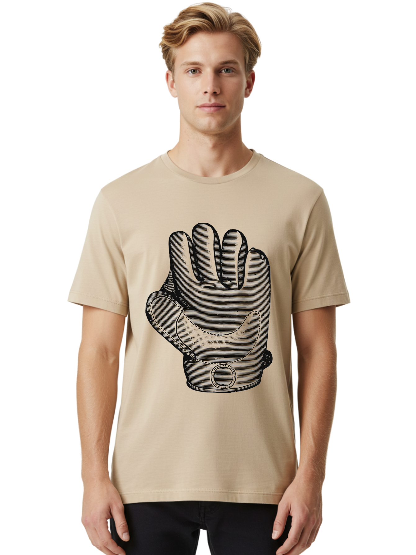 Iron Grip Men'S Graphic Tee, 100% Cotton, Comfortable Casual Summer Wear, Machine Washable, Motorcycle Glove, Protective Gear, Racing Equipment, Safety Accessory, Bike Glove, Glove Design, Stitched Details, Rugged Style, Men'S Fashion Aae405