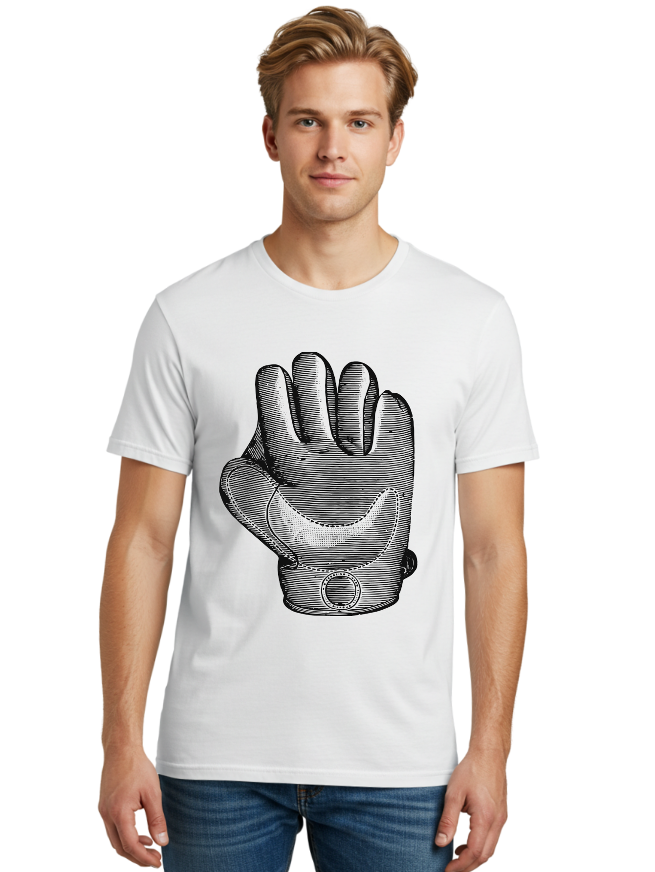 Iron Grip Men'S Graphic Tee, 100% Cotton, Comfortable Casual Summer Wear, Machine Washable, Motorcycle Glove, Protective Gear, Racing Equipment, Safety Accessory, Bike Glove, Glove Design, Stitched Details, Rugged Style, Men'S Fashion Aae405
