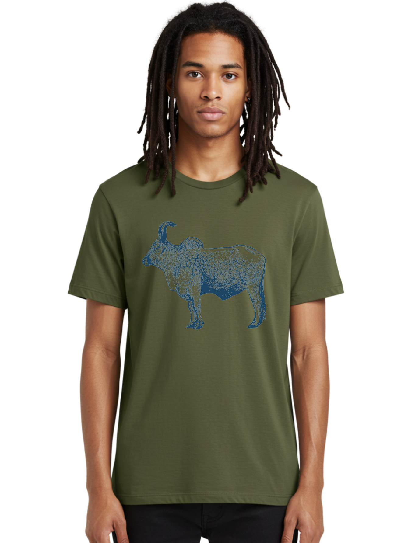 Iron Horn Buffalo Men'S Graphic Tee, 100% Cotton, Comfortable Casual Summer Wear, Machine Washable, Taurus Zodiac Sign, Bull Symbol, Horoscope Illustration, Astrology Artwork, Stylized Bull Image, Curved Horns, Artistic Design Aae406
