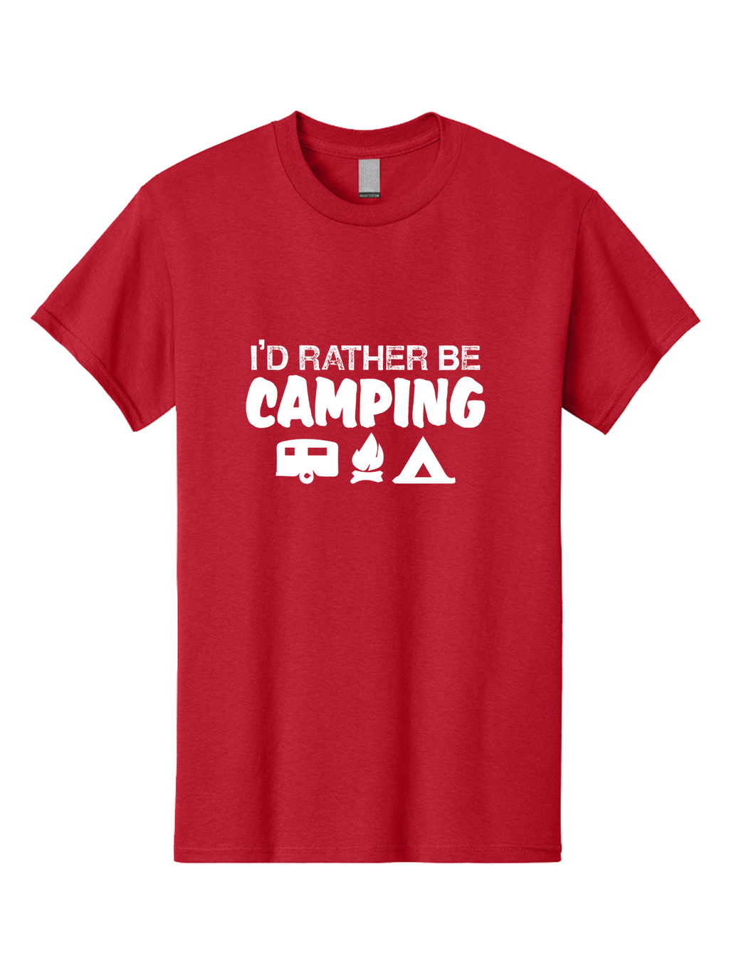 I_D Rather Be Men'S Graphic Tee, 100% Cotton, Comfortable Casual Summer Wear, Machine Washable, Camping, Outdoors, Adventure, Recreation, Travel, Leisure, Camping Trip, Nature, Exploration, Camping Life, Outdoor Enthusiast Aae414