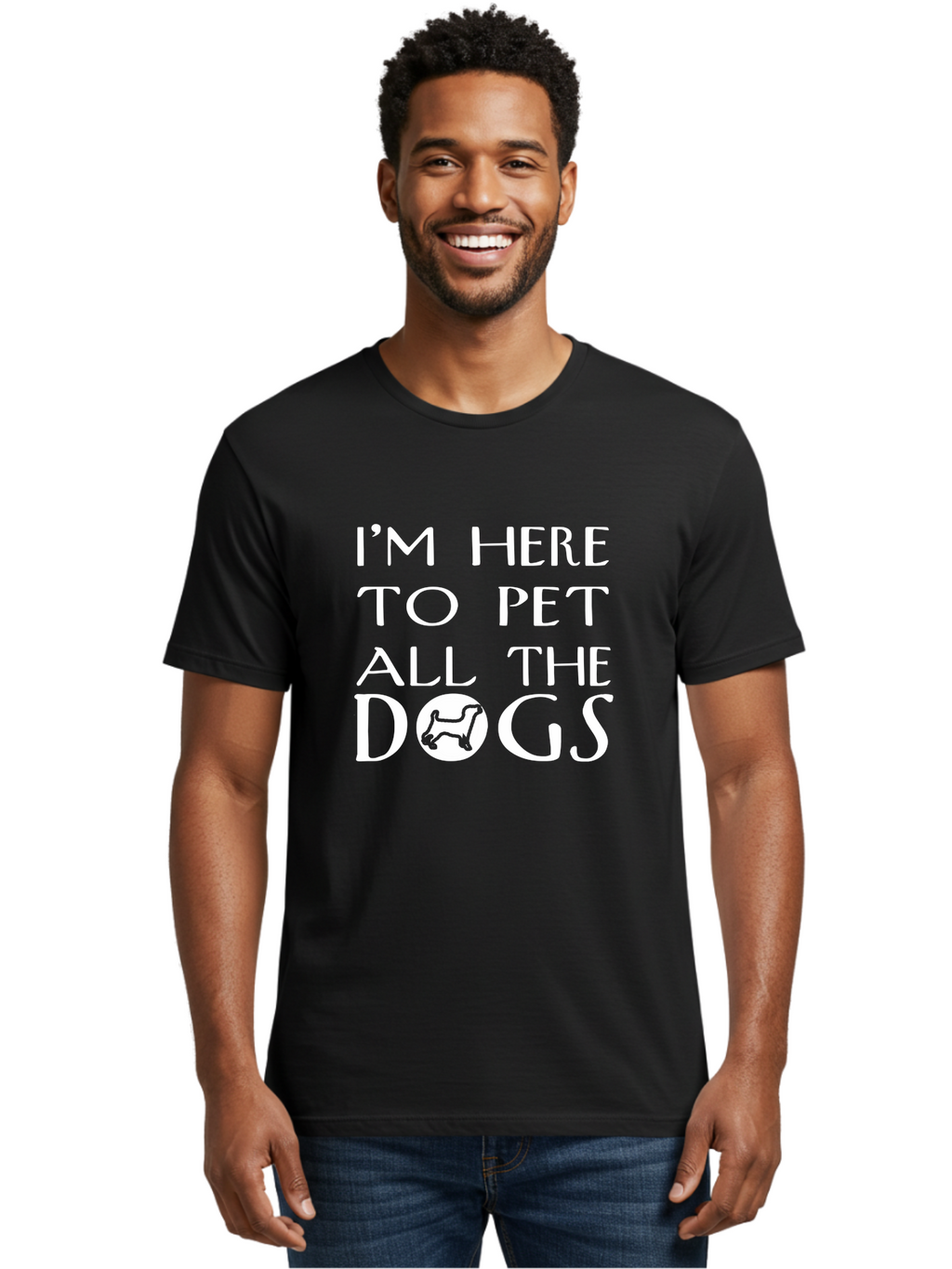 I_M Here Men'S Graphic Tee, 100% Cotton, Comfortable Casual Summer Wear, Machine Washable, Funny Dog Quote, Dog Lover Gift, Pet All The Dogs, Dog Enthusiast, Dog Friendly, Animal Lover Aae417