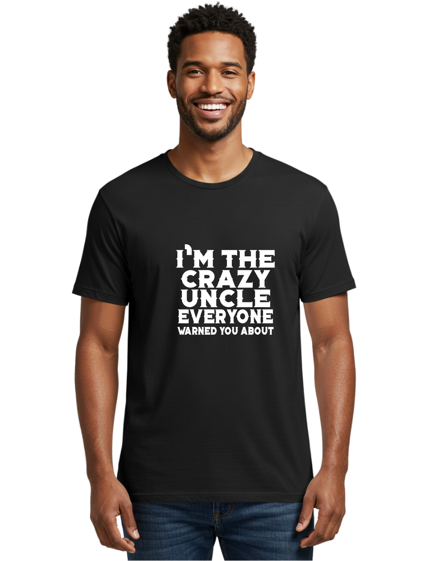 I_M The Crazy Uncle Men'S Graphic Tee, 100% Cotton, Comfortable Casual Summer Wear, Machine Washable, Funny Uncle Quote, Crazy Uncle Humor, Warned You About, Humorous Saying, Quirky Design, Playful Text, Amusing Phrase Aae420