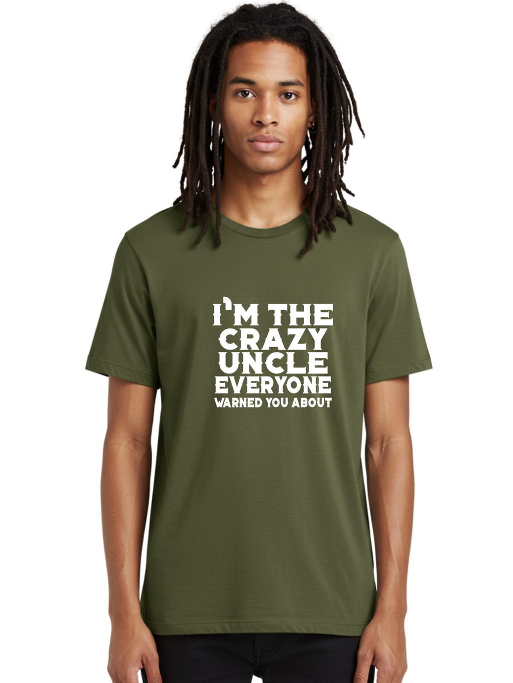 I_M The Crazy Uncle Men'S Graphic Tee, 100% Cotton, Comfortable Casual Summer Wear, Machine Washable, Funny Uncle Quote, Crazy Uncle Humor, Warned You About, Humorous Saying, Quirky Design, Playful Text, Amusing Phrase Aae420