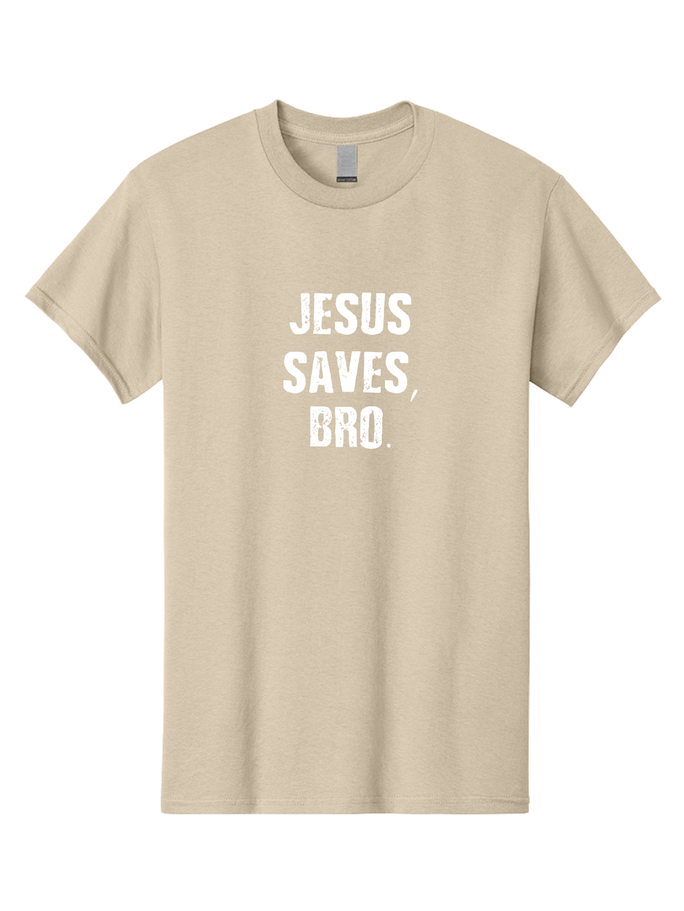 Jesus Saves Bro Men'S Graphic Tee, 100% Cotton, Comfortable Casual Summer Wear, Machine Washable, Jesus Saves, Inspirational Quote, Motivational Phrase, Christian Message, Faith-Based Affirmation, Spiritual Encouragement, Bold Typography Aae425