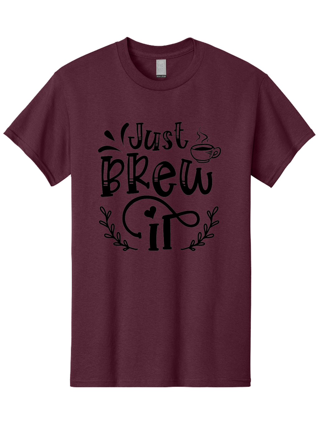 Just Brew It Men'S Graphic Tee, 100% Cotton, Comfortable Casual Summer Wear, Machine Washable, Coffee Quote, Coffee Saying, Coffee Humor, Coffee Puns, Morning Motivation, Coffee Lovers, Brew Coffee Aae426
