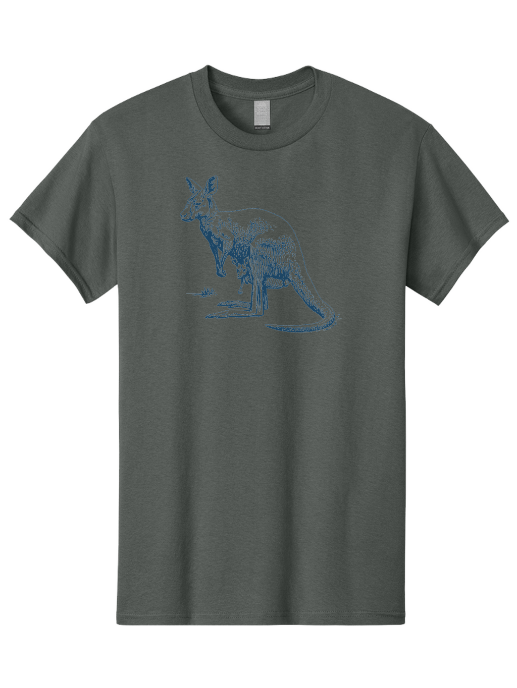 Kangaroo Mode 2 Men'S Graphic Tee, 100% Cotton, Comfortable Casual Summer Wear, Machine Washable, Kangaroo With Joey In Pouch, Marsupial, Australian Wildlife, Mother And Baby, Wild Animal Illustration, Natural Habitat, Wildlife Art Aae429