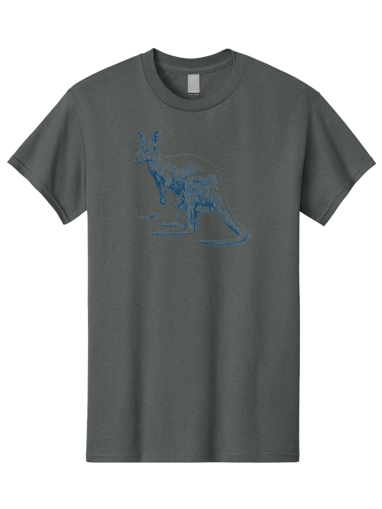 Kangaroo Mode 2 Men'S Graphic Tee, 100% Cotton, Comfortable Casual Summer Wear, Machine Washable, Kangaroo With Joey In Pouch, Marsupial, Australian Wildlife, Mother And Baby, Wild Animal Illustration, Natural Habitat, Wildlife Art Aae429