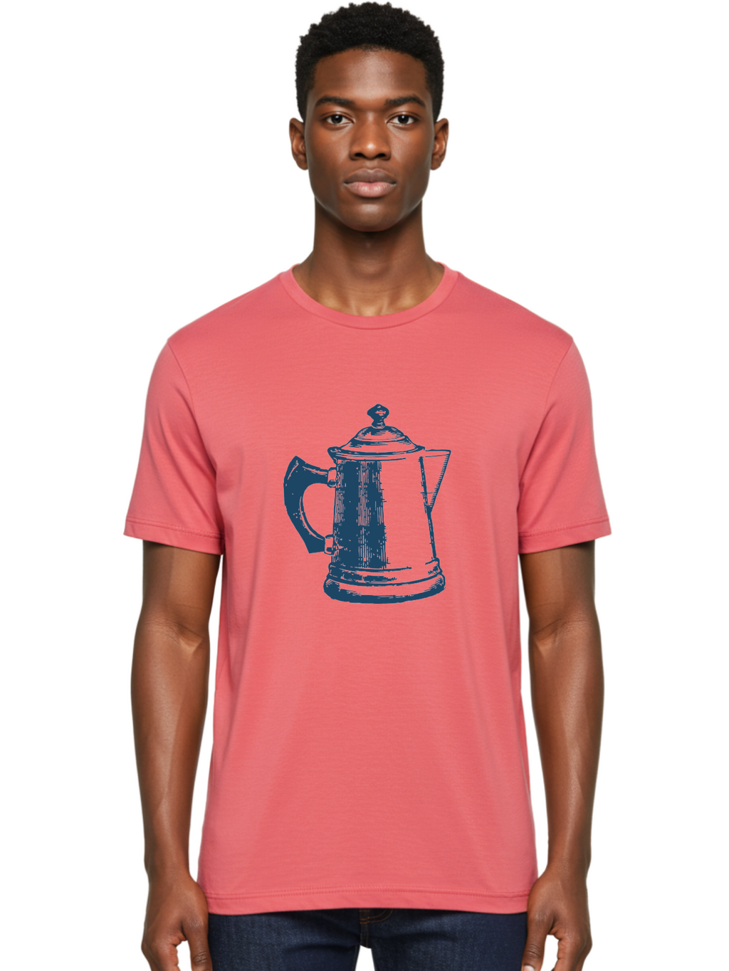 Kettle Men'S Graphic Tee, 100% Cotton, Comfortable Casual Summer Wear, Machine Washable, Coffee Pot, Coffee Maker, Vintage Kitchenware, Coffee Brewing, Metal Coffee Pot, Retro Appliance, Coffee Equipment Aae430