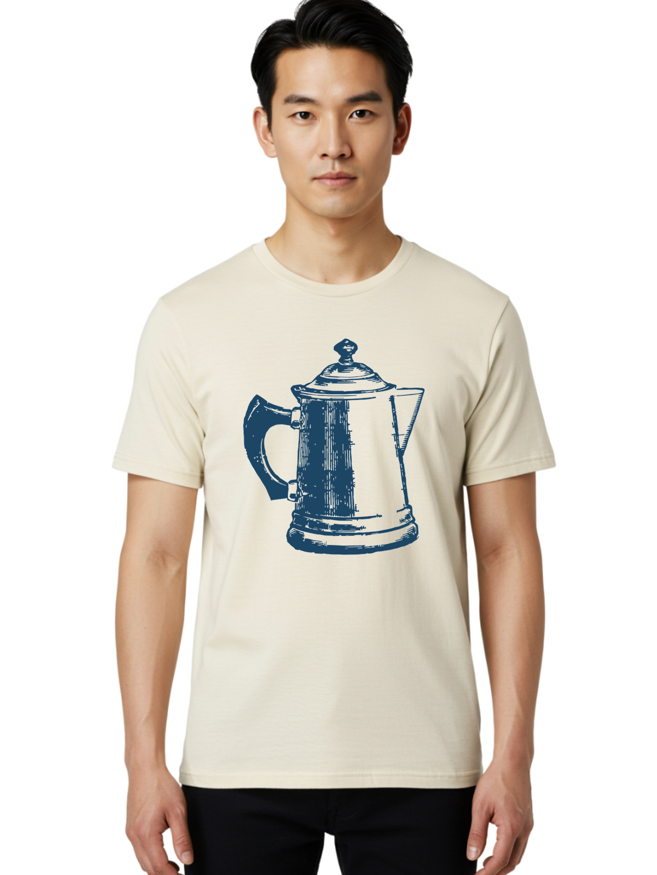 Kettle Men'S Graphic Tee, 100% Cotton, Comfortable Casual Summer Wear, Machine Washable, Coffee Pot, Coffee Maker, Vintage Kitchenware, Coffee Brewing, Metal Coffee Pot, Retro Appliance, Coffee Equipment Aae430