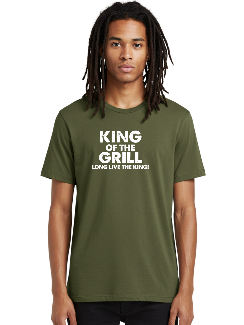 King Of The Grill Men'S Graphic Tee, 100% Cotton, Comfortable Casual Summer Wear, Machine Washable, Barbecue King, Grill Master, Bbq Lover, Outdoor Cooking, Long Live The King, Grill Enthusiast, Barbecue Champion, King Of Bbq Aae433