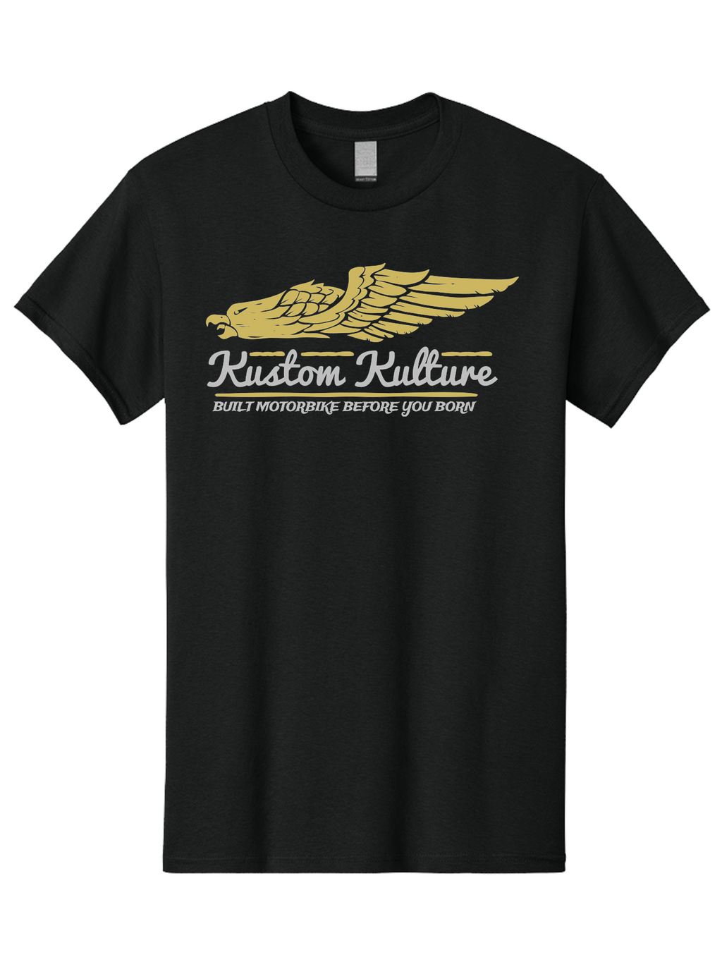 Kustom Kulture Eagle Men'S Graphic Tee, 100% Cotton, Comfortable Casual Summer Wear, Machine Washable, Eagle Logo, Kustom Kulture, Custom Motorcycle Culture, Motorbike Enthusiasts, Built Motorbike Before You Born, Vintage Motorcycle, Aae439