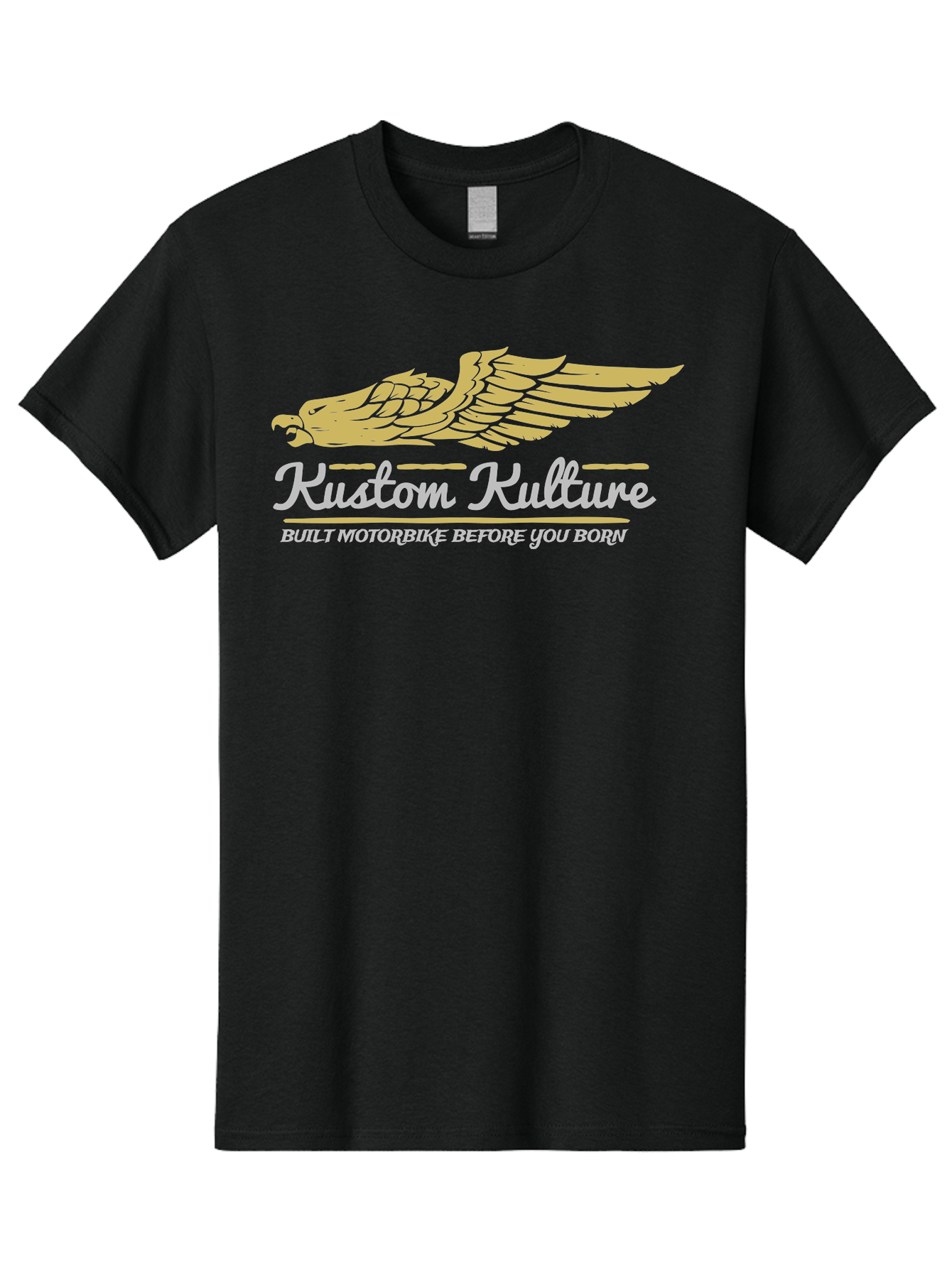 Kustom Kulture Eagle Men'S Graphic Tee, 100% Cotton, Comfortable Casual Summer Wear, Machine Washable, Eagle Logo, Kustom Kulture, Custom Motorcycle Culture, Motorbike Enthusiasts, Built Motorbike Before You Born, Vintage Motorcycle, Aae439