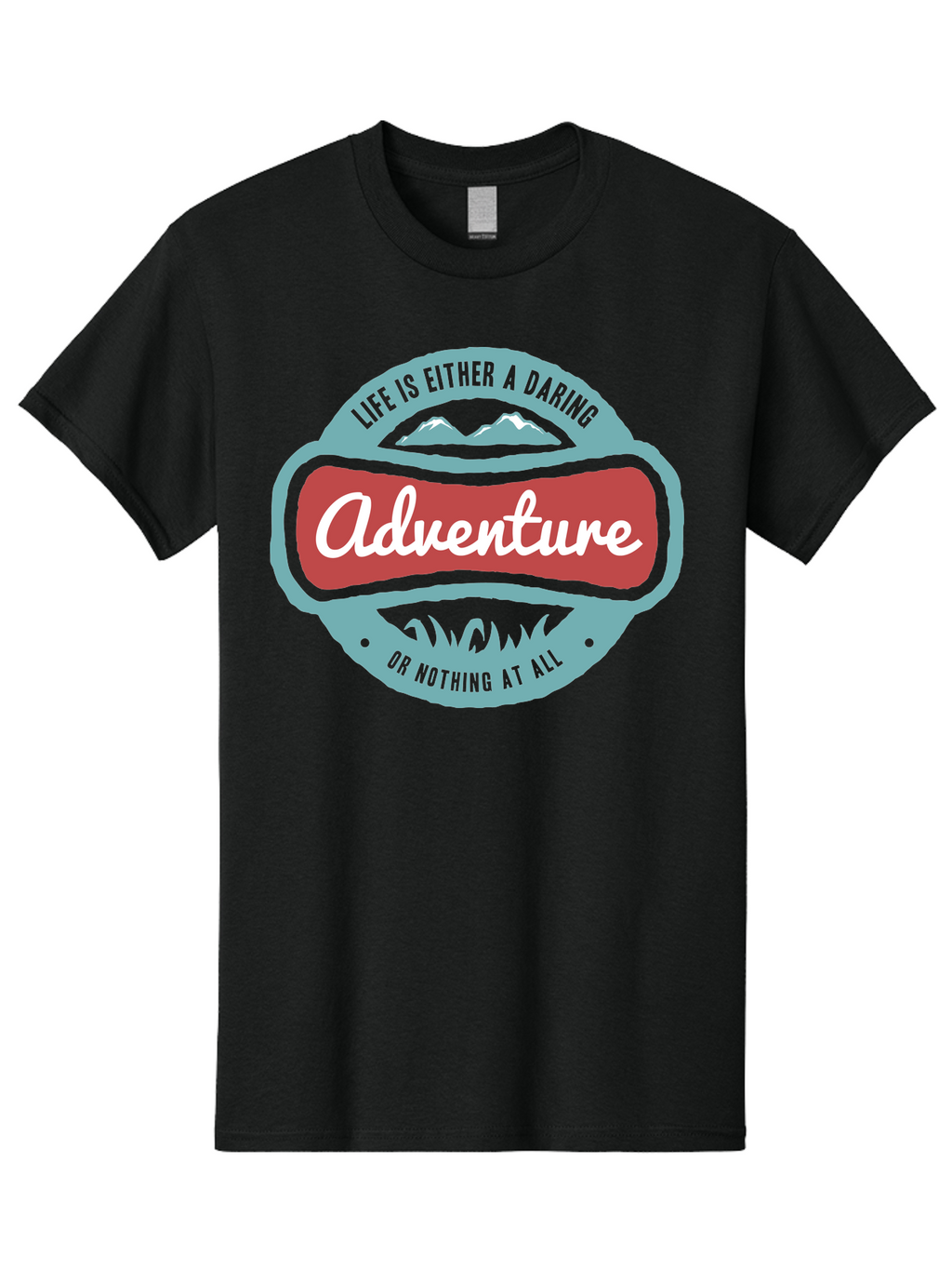 Life Is Adventure Men'S Graphic Tee, 100% Cotton, Comfortable Casual Summer Wear, Machine Washable, Daring Adventure, Outdoor Escapades, Bold Exploration, Nature Getaway, Inspiring Quotes, Motivational Phrases, Travel Adventures, Aae449