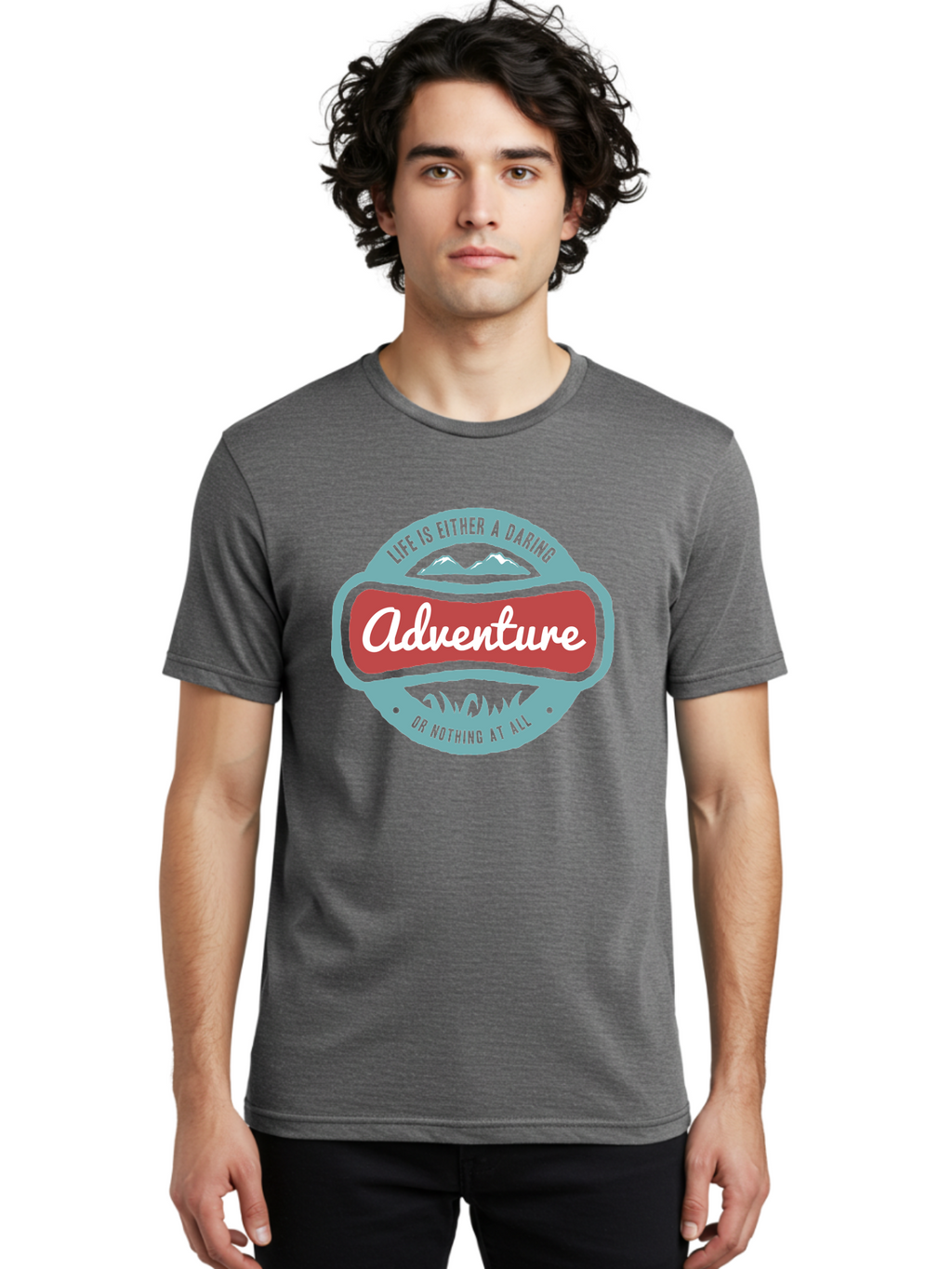Life Is Adventure Men'S Graphic Tee, 100% Cotton, Comfortable Casual Summer Wear, Machine Washable, Daring Adventure, Outdoor Escapades, Bold Exploration, Nature Getaway, Inspiring Quotes, Motivational Phrases, Travel Adventures, Aae449
