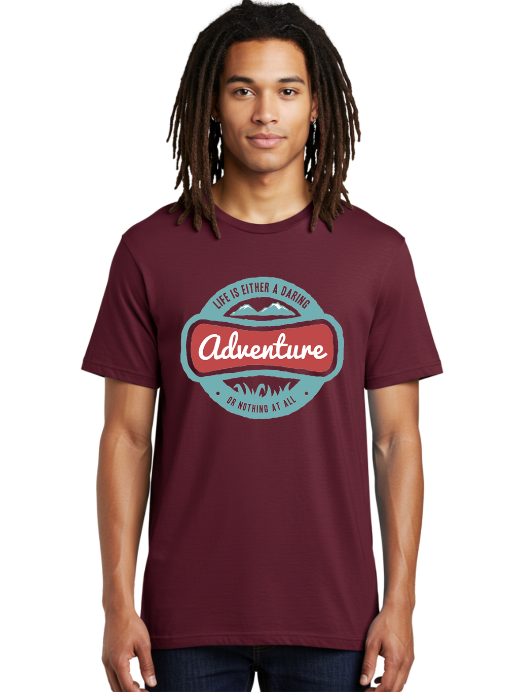 Life Is Adventure Men'S Graphic Tee, 100% Cotton, Comfortable Casual Summer Wear, Machine Washable, Daring Adventure, Outdoor Escapades, Bold Exploration, Nature Getaway, Inspiring Quotes, Motivational Phrases, Travel Adventures, Aae449