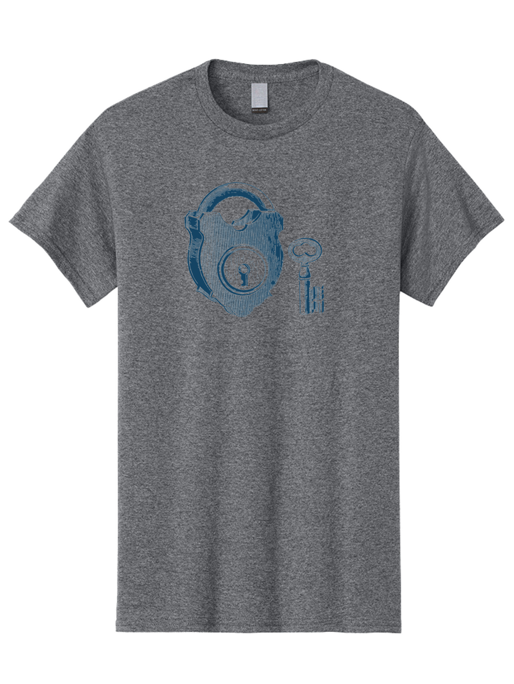 Lock Men'S Graphic Tee, 100% Cotton, Comfortable Casual Summer Wear, Machine Washable, Padlock With Key, Security Symbol, Protection, Safety, Lock And Key Mechanism, Access Control, Secure Lock Aae461
